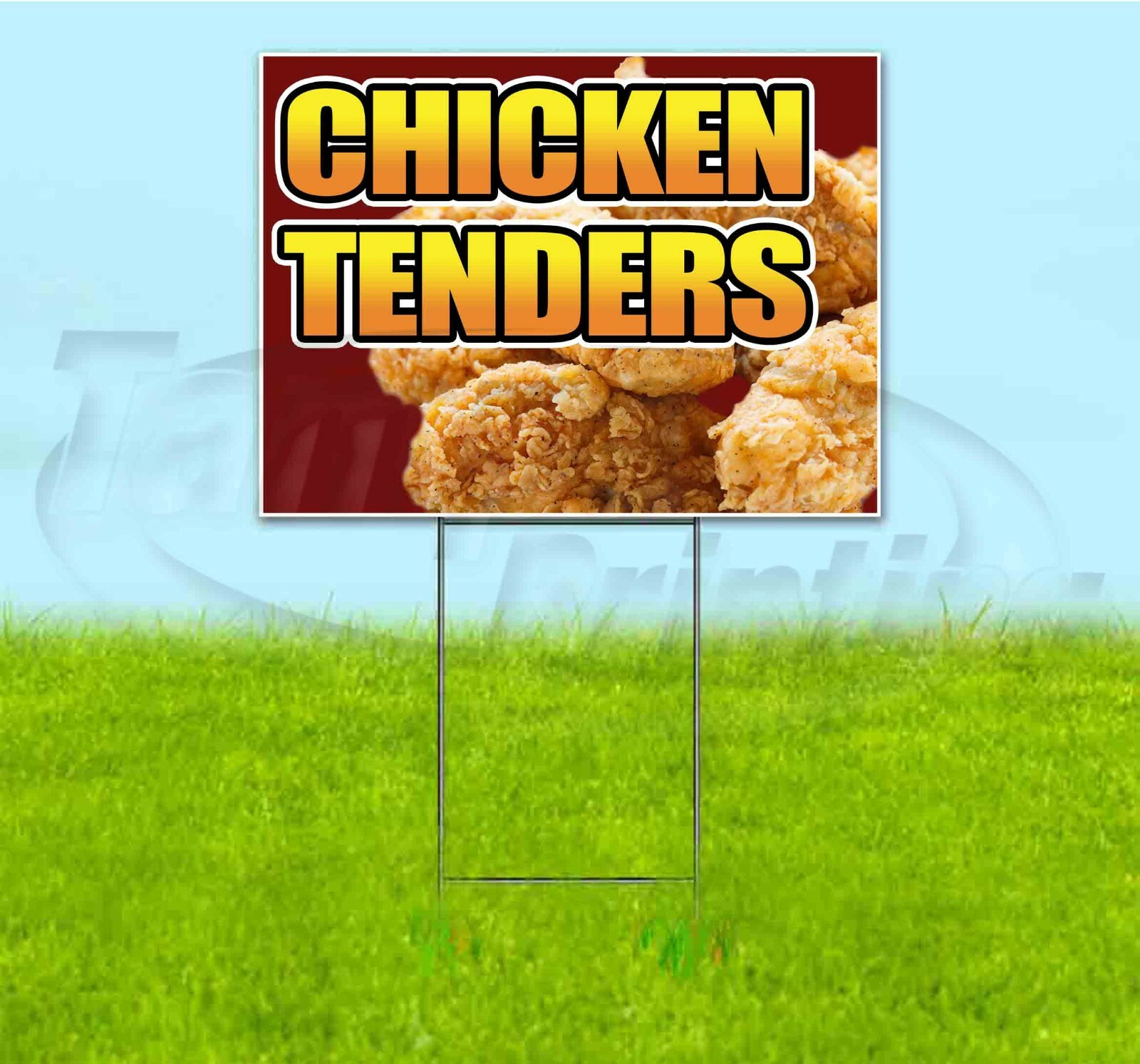 CHICKEN TENDERS 18×24 Yard Sign WITH STAKE Corrugated Bandit USA BUSINESS FOOD