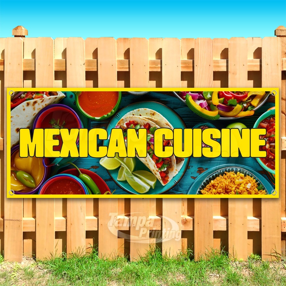MEXICAN CUISINE Advertising Food Restaurant Vinyl Banner Flag Sign USA SB10637