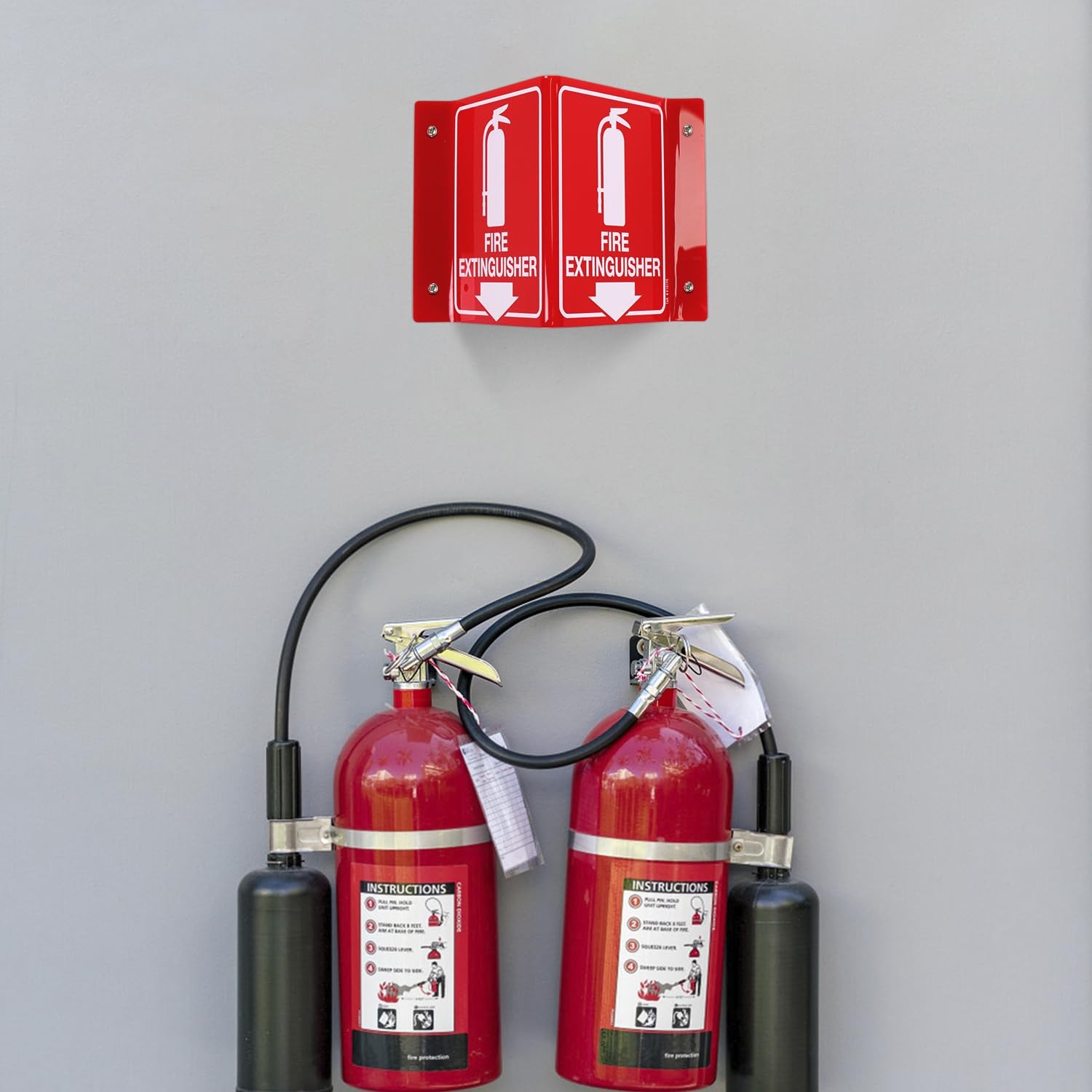 Fire Extinguisher Sign, Fire Extinguisher with Down Arrow 4 Pack 8 x 6 Inch…