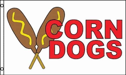 Corn Dogs Flag 3×5 ft Advertising Sign Food Concession Snack Bar Picnic Corndog