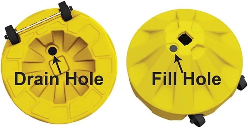 Roll-A-Post Portable Sign Post Base for 24&Prime; X 24&Prime; or Smaller Signs Yellow