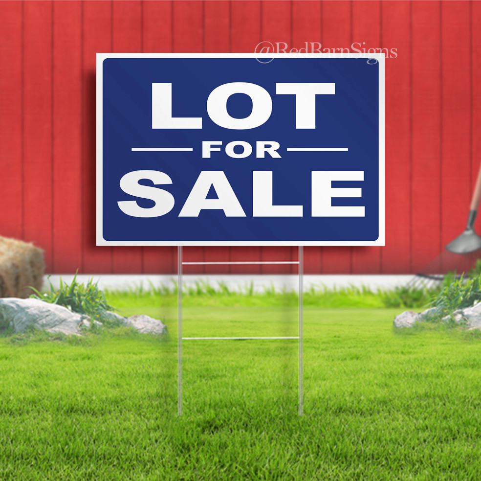 Lot for Sale Indoor Outdoor Yard Sign with metal stakes