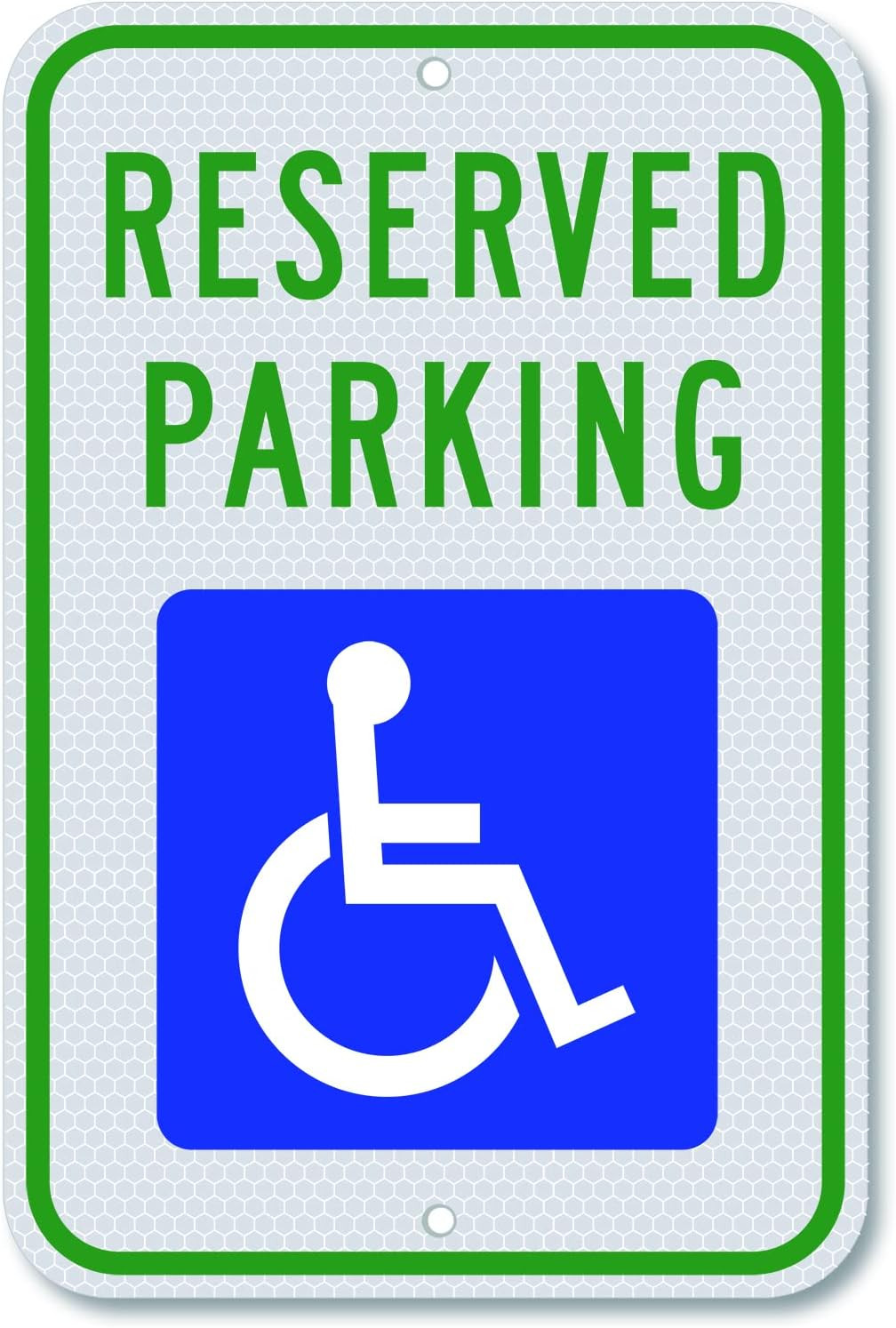 Handicap Parking Sign – 18 x 12 Inch Aluminum With ADA Accessibility Symbol, Res