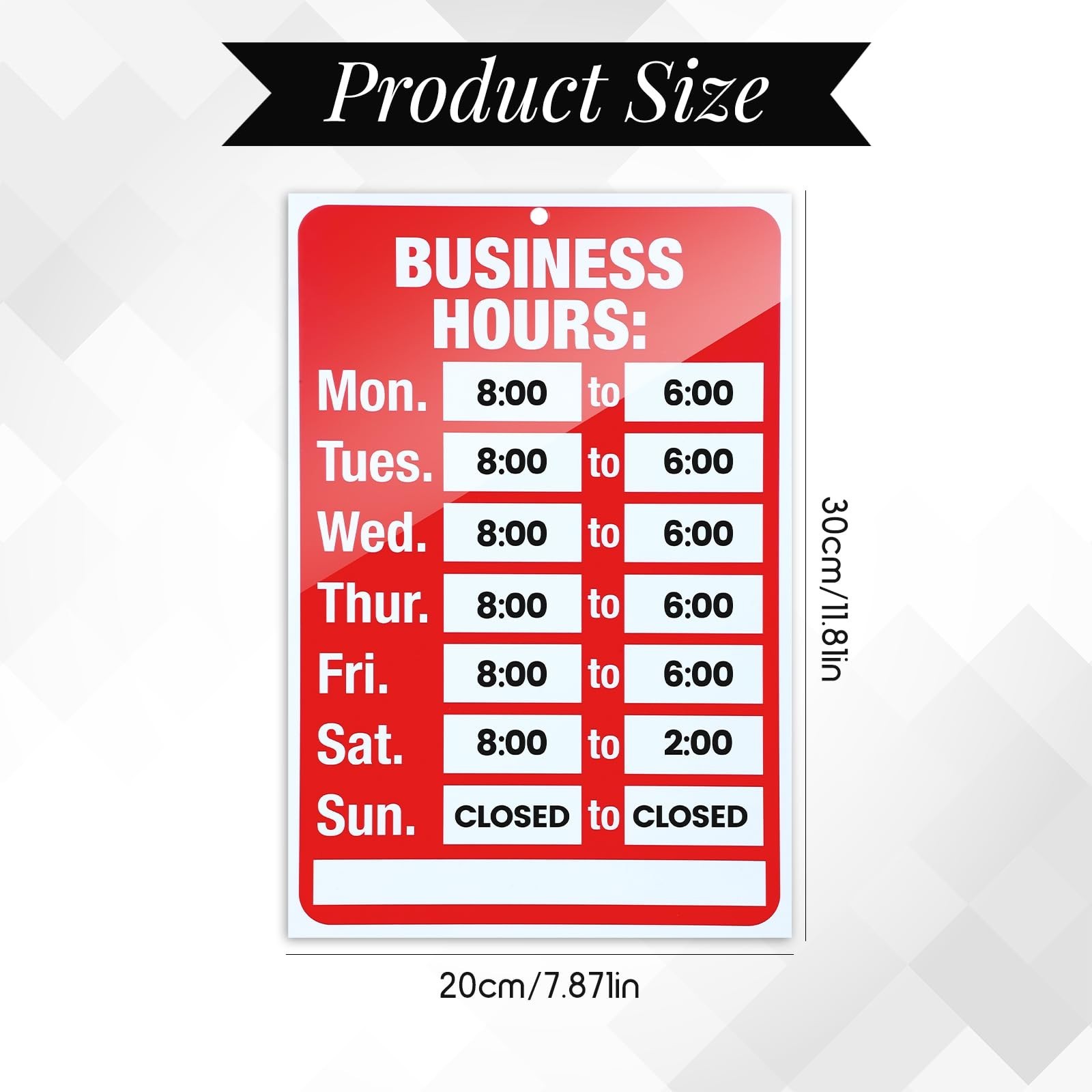 Adjustable Open Closed Business Hours Sign – 2 Pcs with Letter Number Stickers f