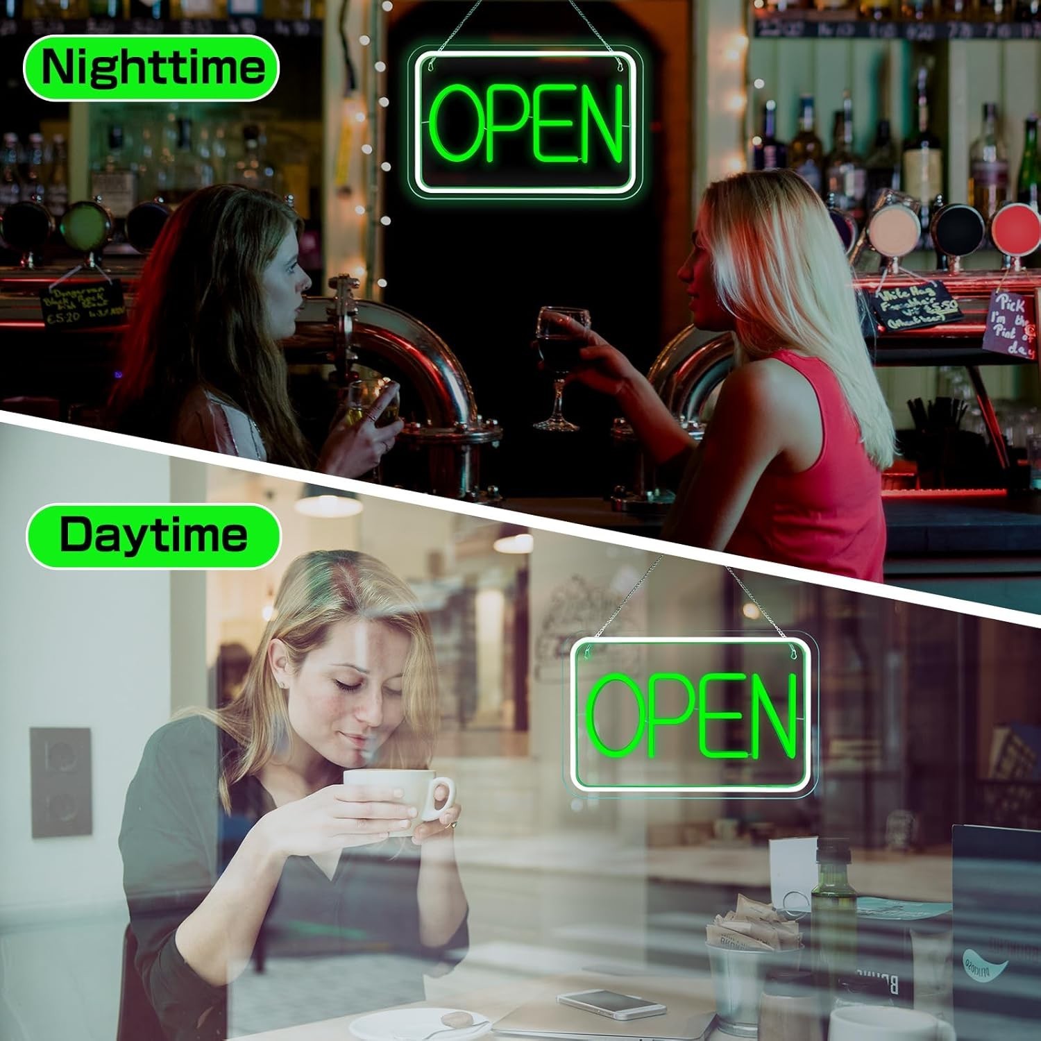 Open Signs for Business Bright and Dimmable Neon Sign LED USB Powered Light Up