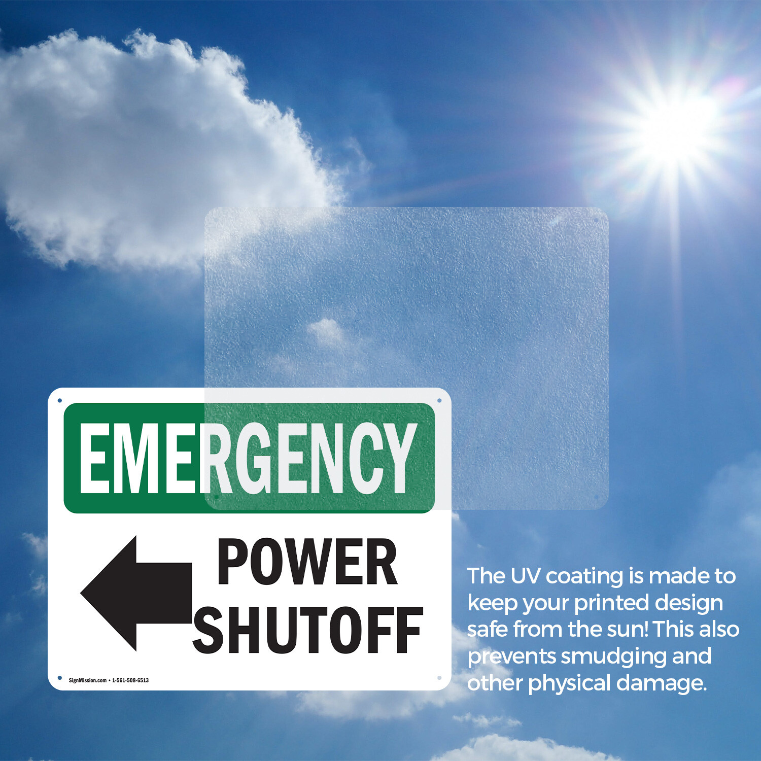 (2 Pack) Power Shutoff [Left Arrow] With Symbol OSHA Emergency Sign Decal Metal