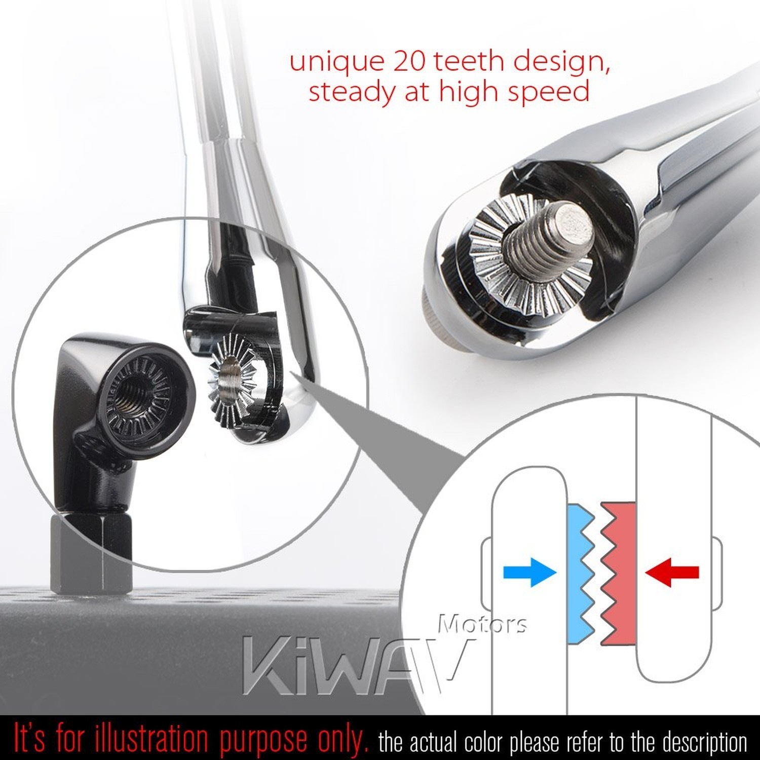 KiWAV Motorcycle Mirrors Rear View Side Ultra Polished Chrome Oval Slim Shape…