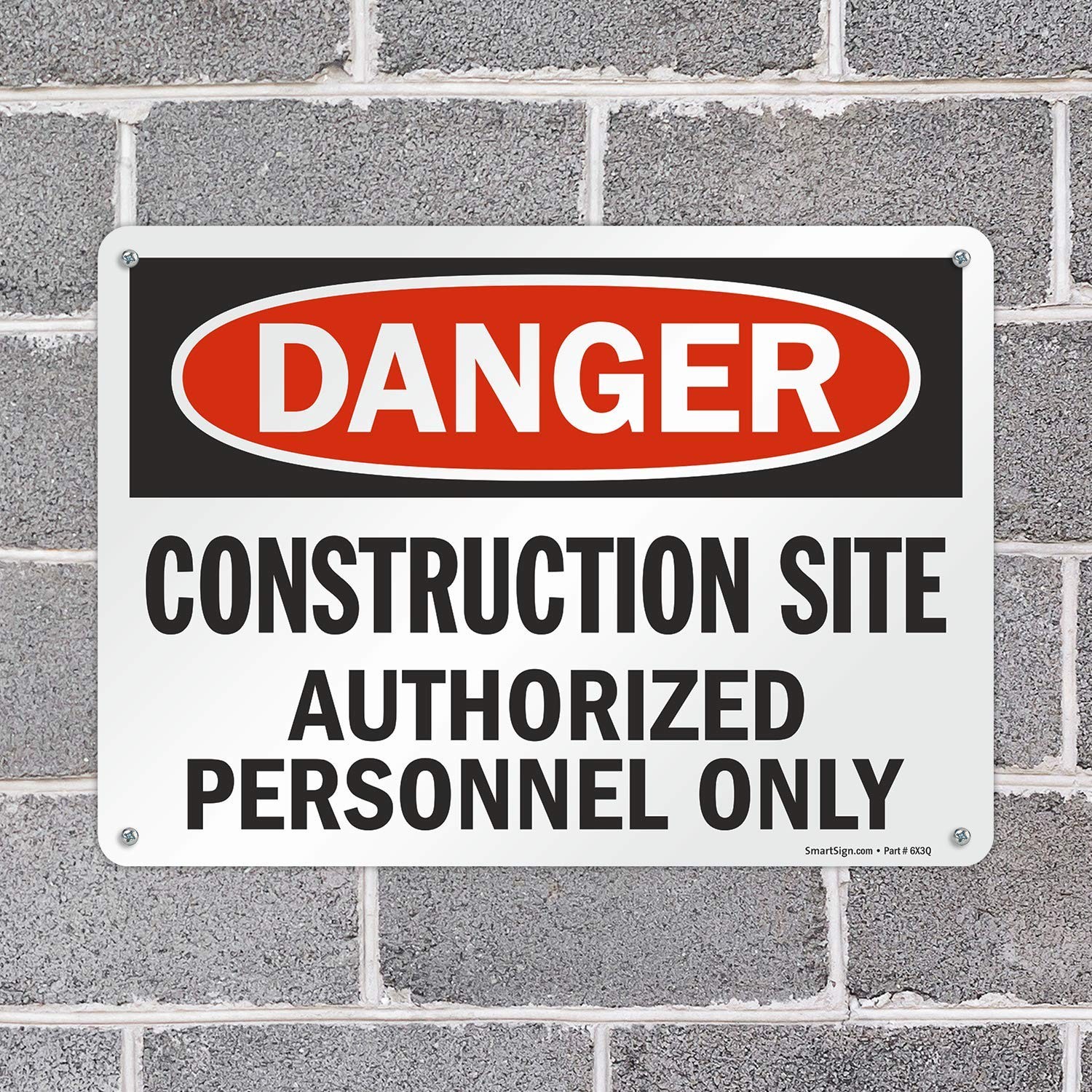 10×14 inch Danger Construction Site Authorized Personnel Only Sign Aluminum