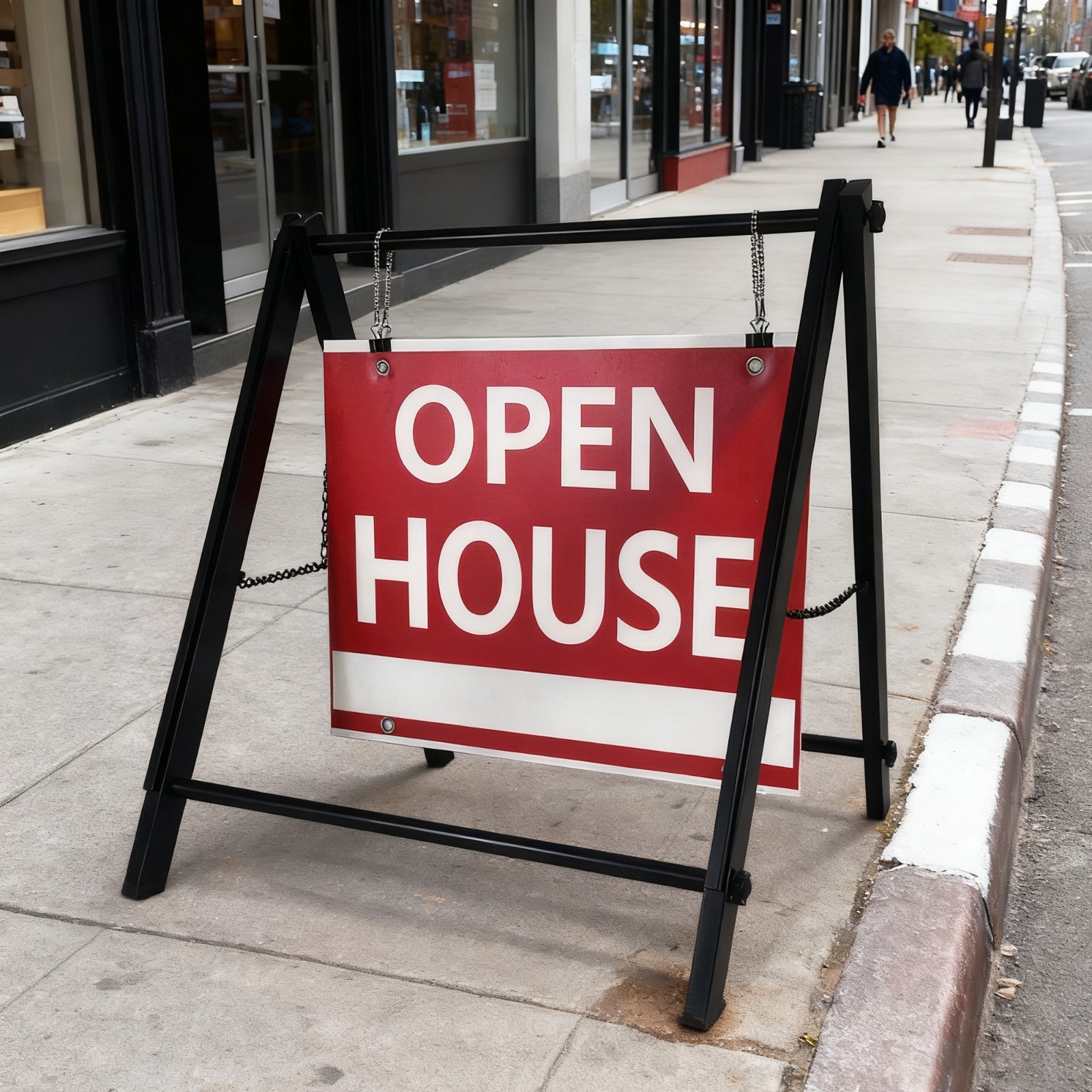 A-Frame Sidewalk Sign Board Curb Sign in Double Sided Display Foldable