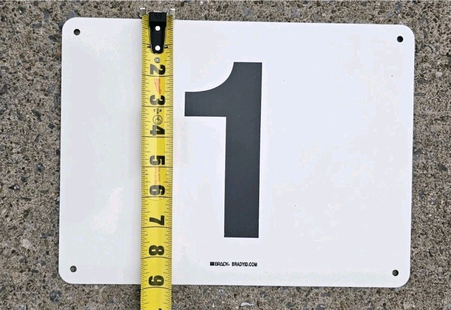 Brady Industrial Number Signs 1–20 Set White Black Warehouse Safety Plates Park