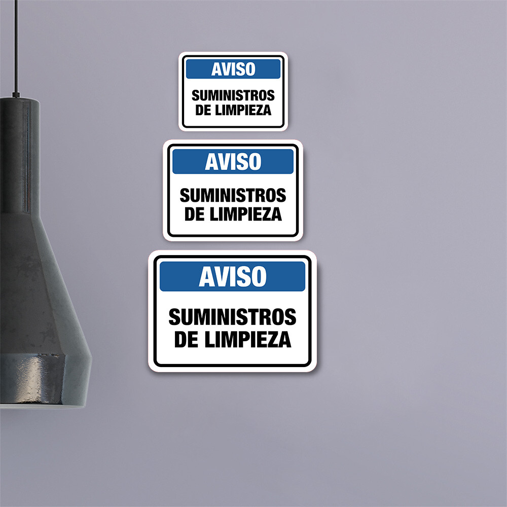 Classic Framed Plus Aviso Suministros De Limpieza Door or Wall Sign