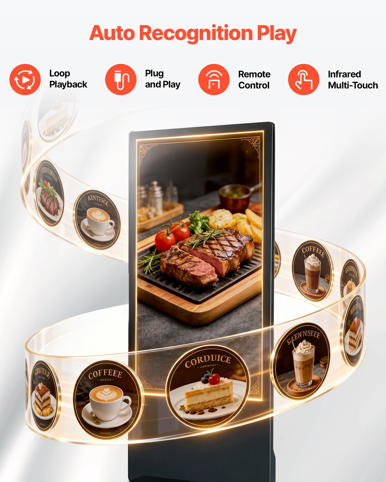 VEVOR 55 in Indoor Digital Signage Floor Standing Advertising Display Kiosk 4K