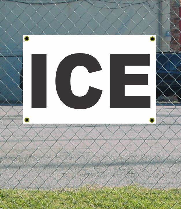 2×3 ICE Black & White Banner Sign NEW Discount Size & Price FREE SHIP