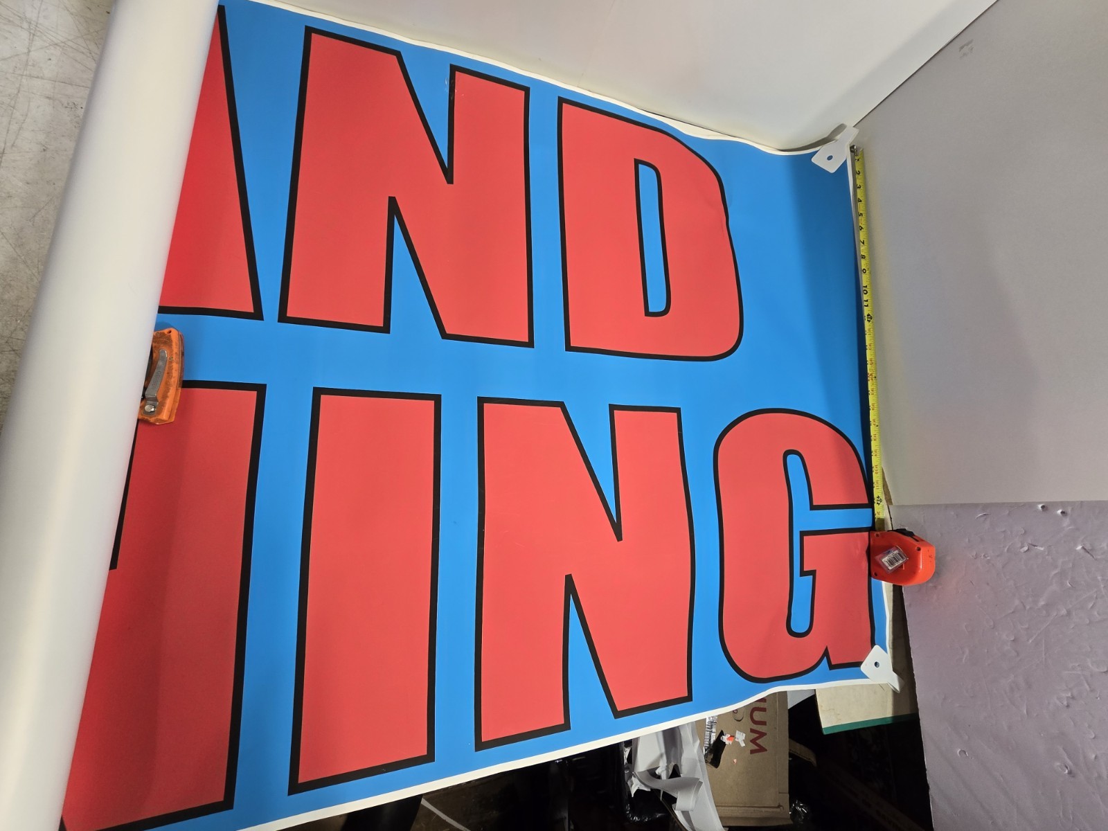 PEPSI 3&prime; X 8&prime; foot GRAND OPENING BANNER, Good shape, vinyl/paper glossy