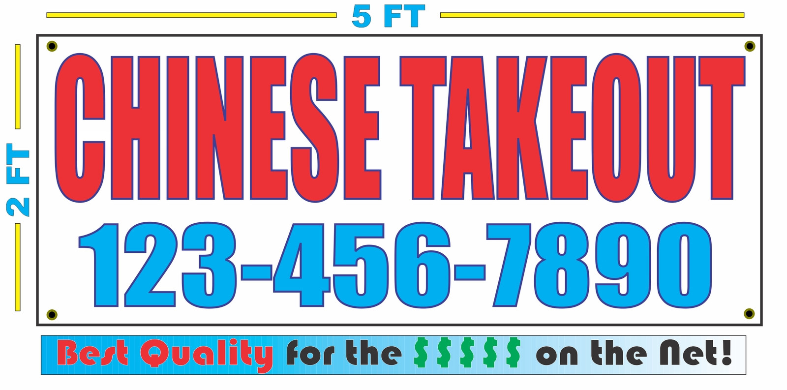 CHINESE TAKEOUT w/ CUSTOM PHONE Banner Sign NEW Larger Size High Quality!