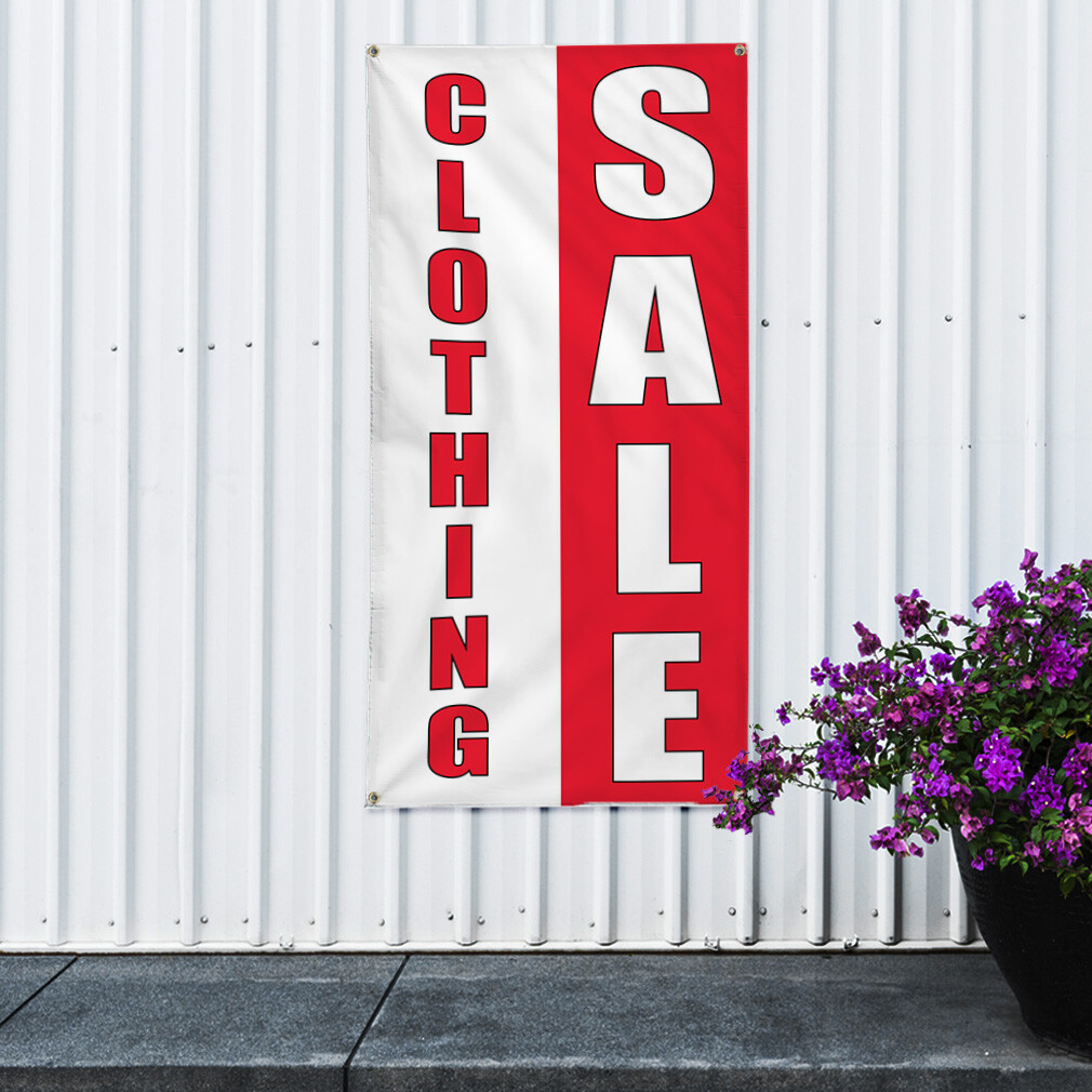 Vertical Vinyl Banner Multiple Sizes Clothing Deal Promotion Business C Business