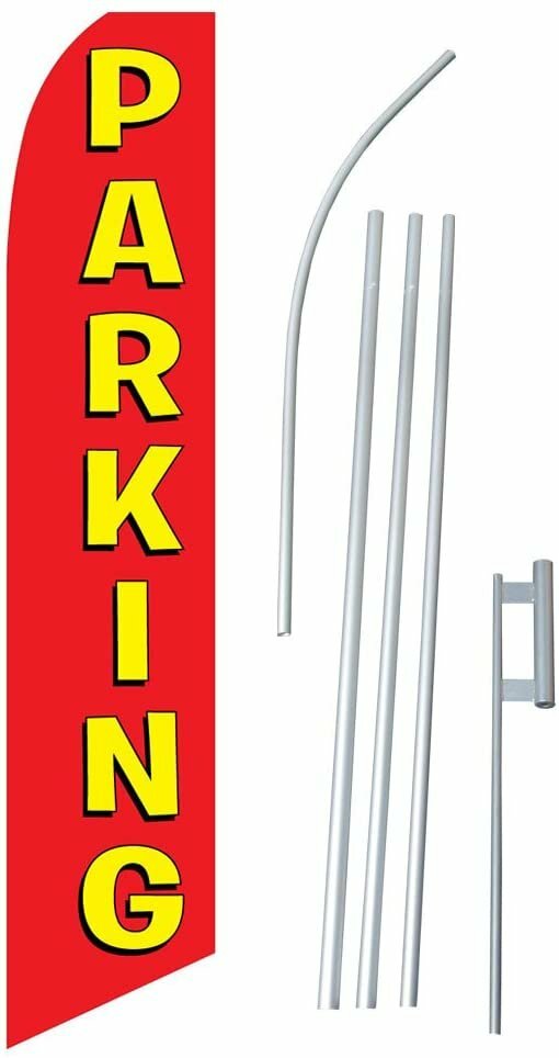NEOPlex – « Parking » Complete Flag Kit – Includes 12&prime; Swooper Feather Business…