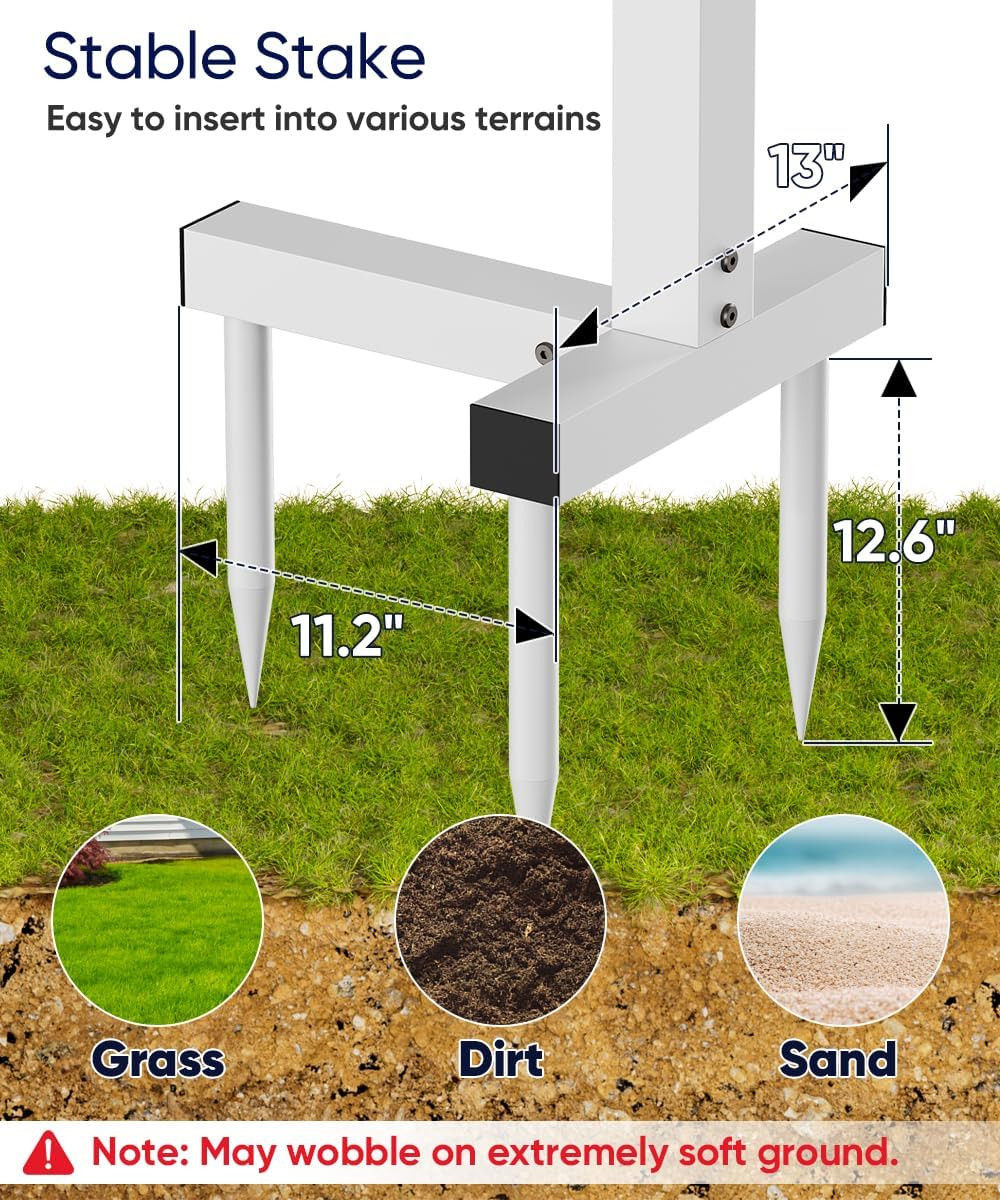 7FT Adjustable Real Estate Sign Post – Windproof Yard Holder for Open Houses
