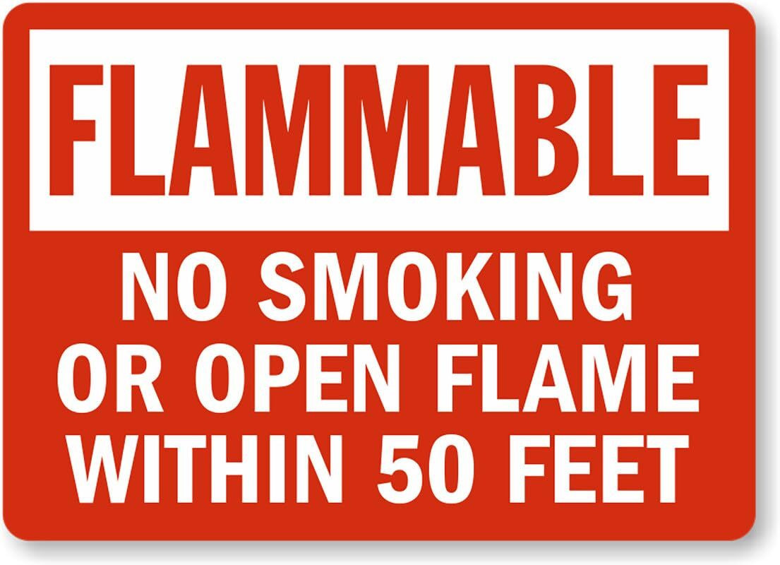 Flammable Aluminum Sign Weatherproof 8×12 50 Feet Pre Drilled Outdoor