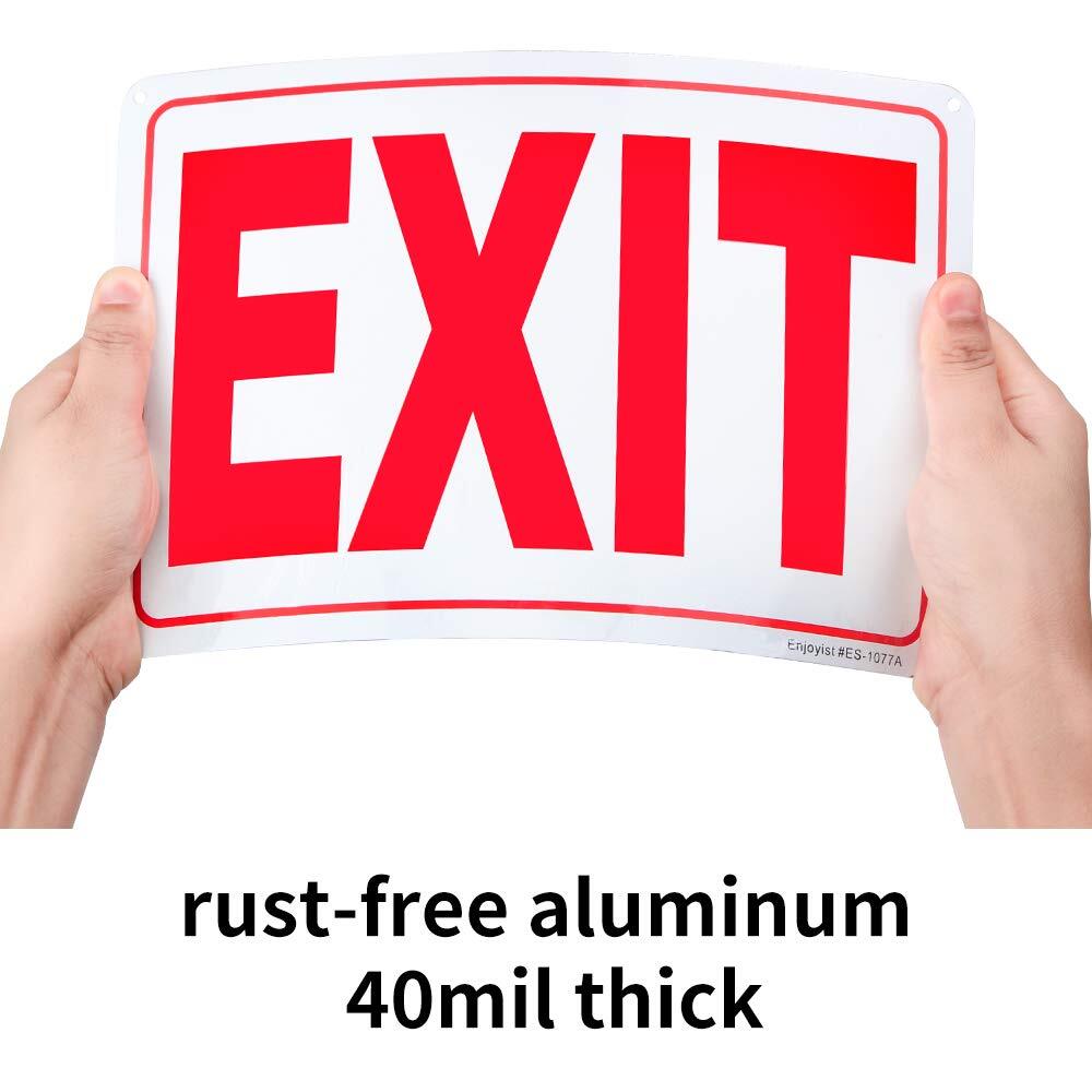 2-Pack Exit Sign 10&Prime;x 7&Prime; .04&Prime; Aluminum Reflective Sign Rust Free Aluminum-UV …