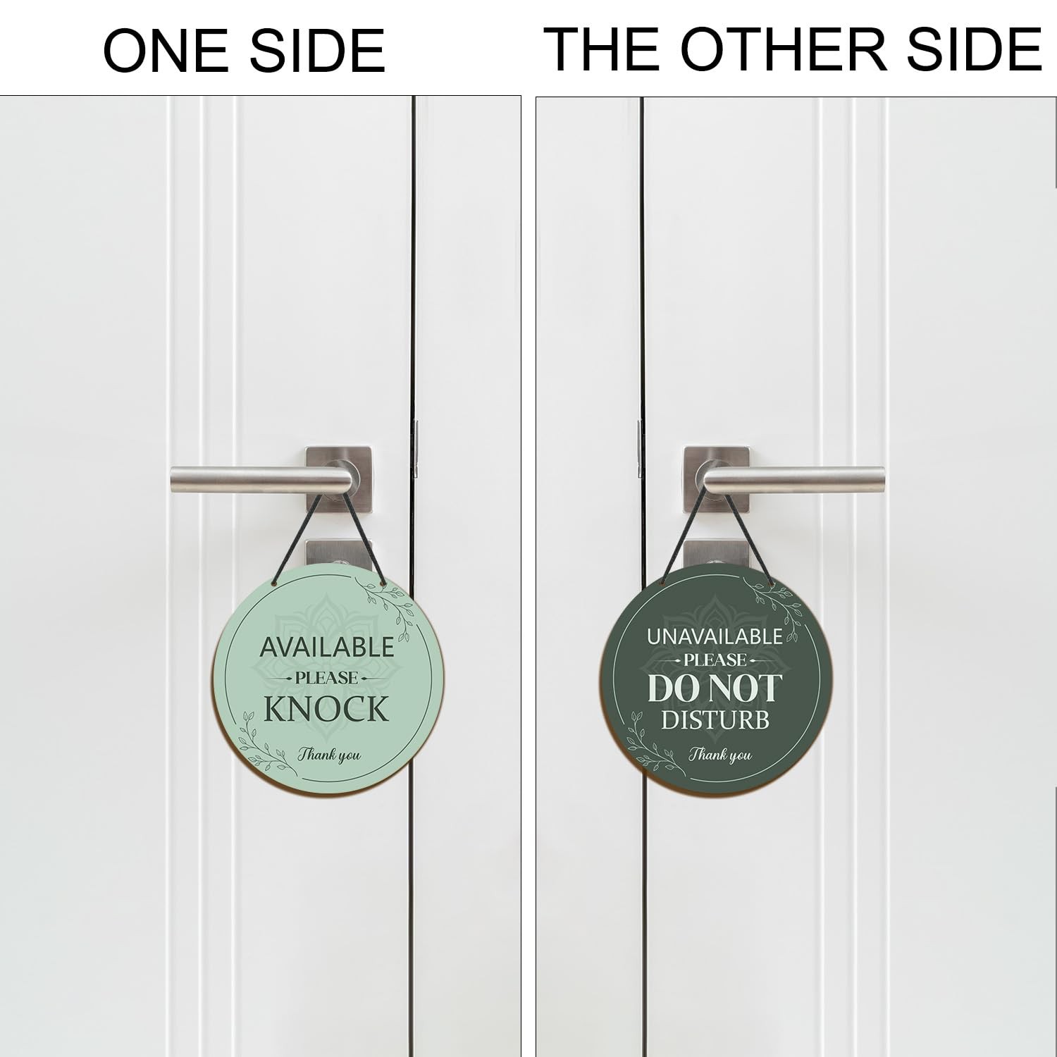 Do Not Disturb Door Hanger Sign – Available Please Knock Sign Green Double-Si…