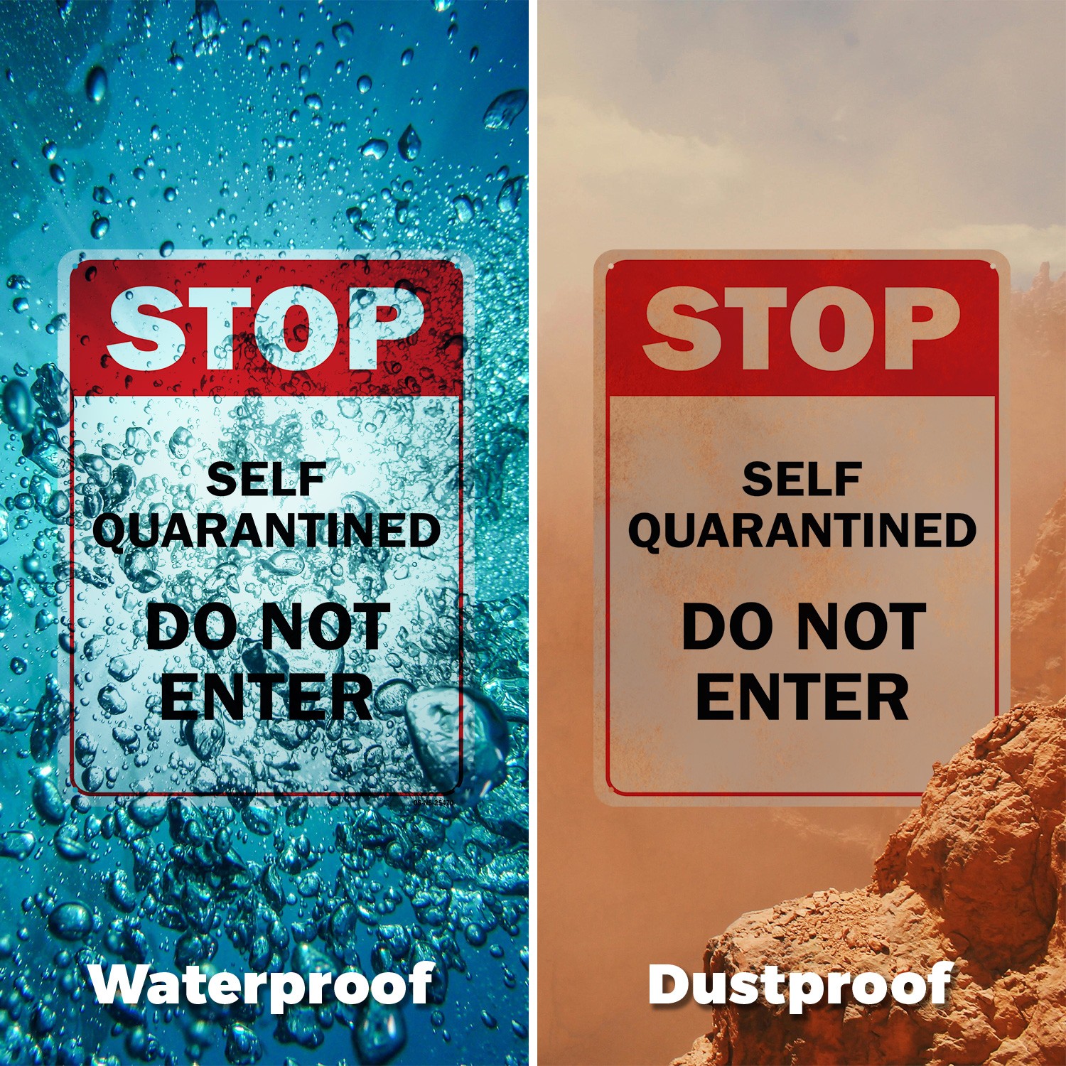 Stop Self Quarantined Do Not Enter Public Safety Sign Or Decal – 5 or 10 Pack