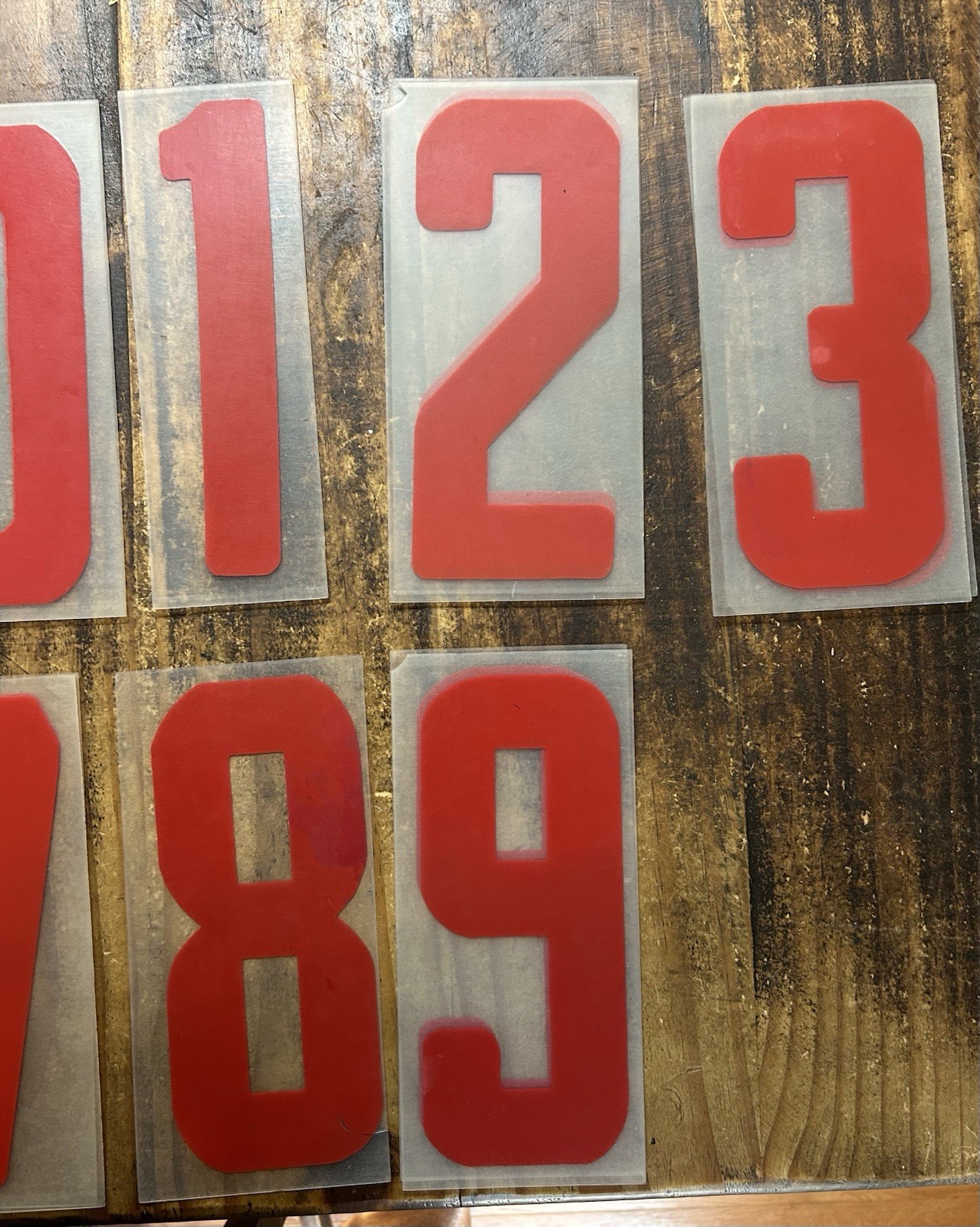 Lot of 25 Vintage Marquee Billboard Sign 9&Prime; Panels w/ 8&Prime; Red Numbers & Symbols