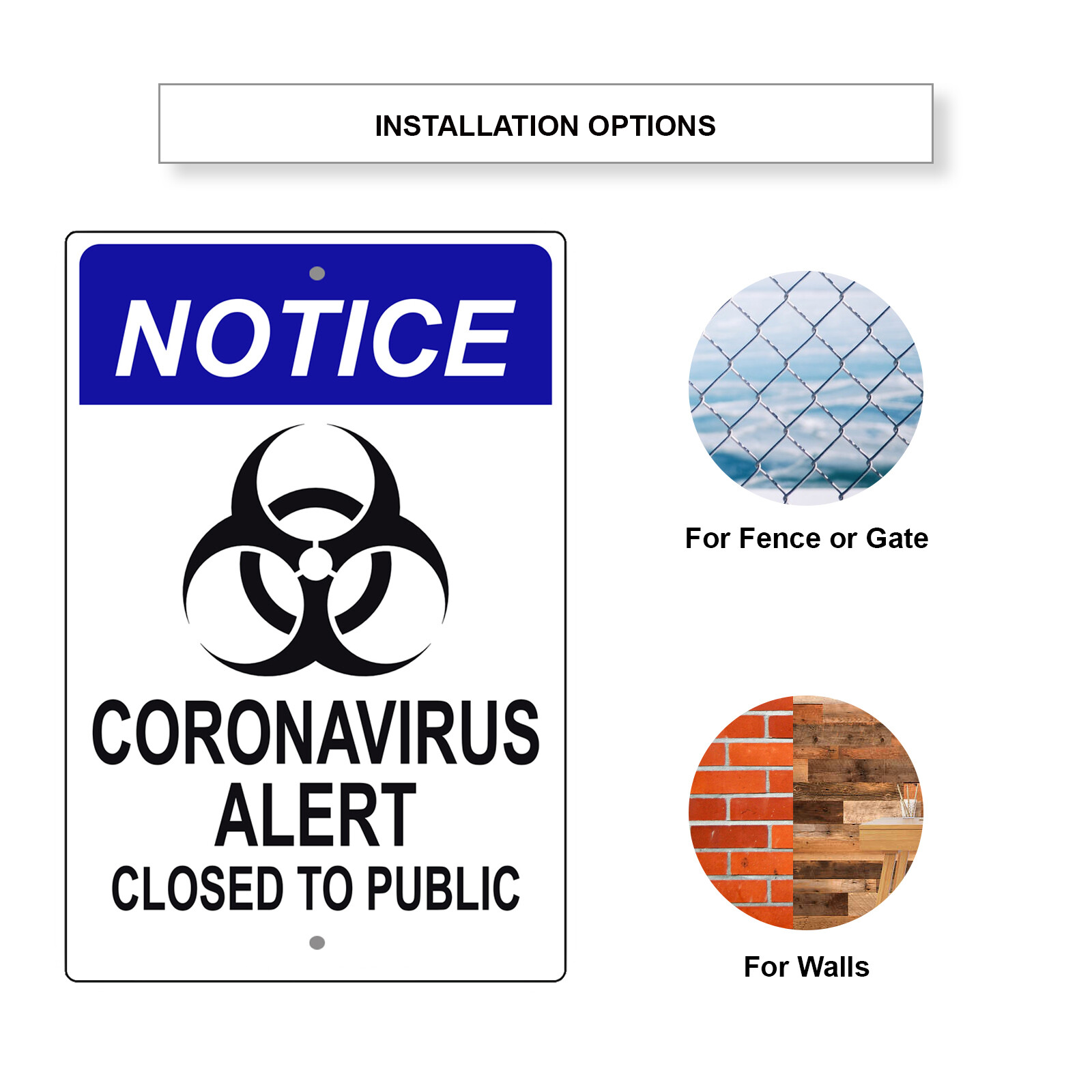 Contagious Disease Closed To Public Safety Novelty Aluminum Metal Sign