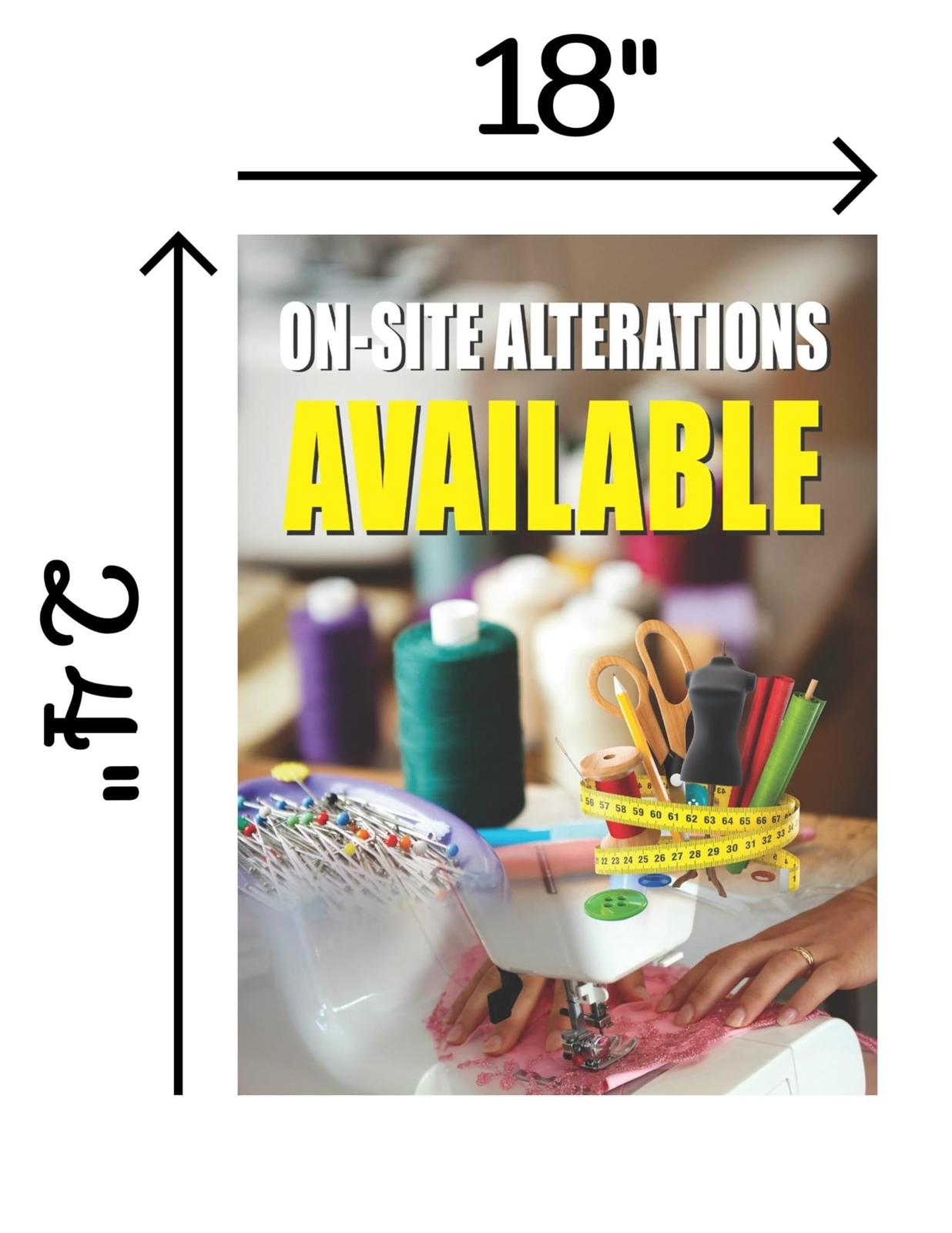 Alterations Available | Retail Window Display Sign | 18&Prime;W x 24&Prime;H