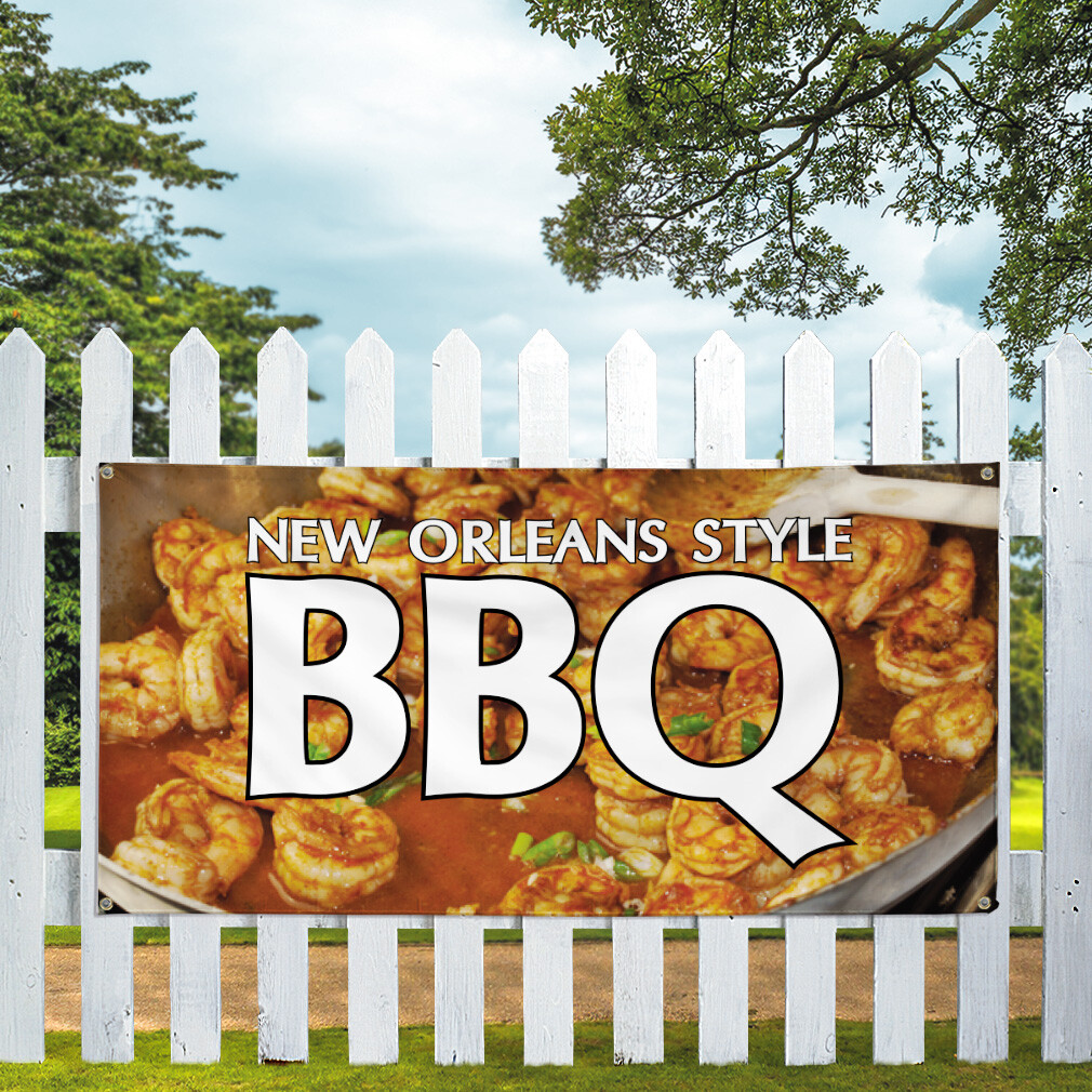 Vinyl Banner Multiple Sizes New Orleans Style Bbq Advertising Printing Outdoor