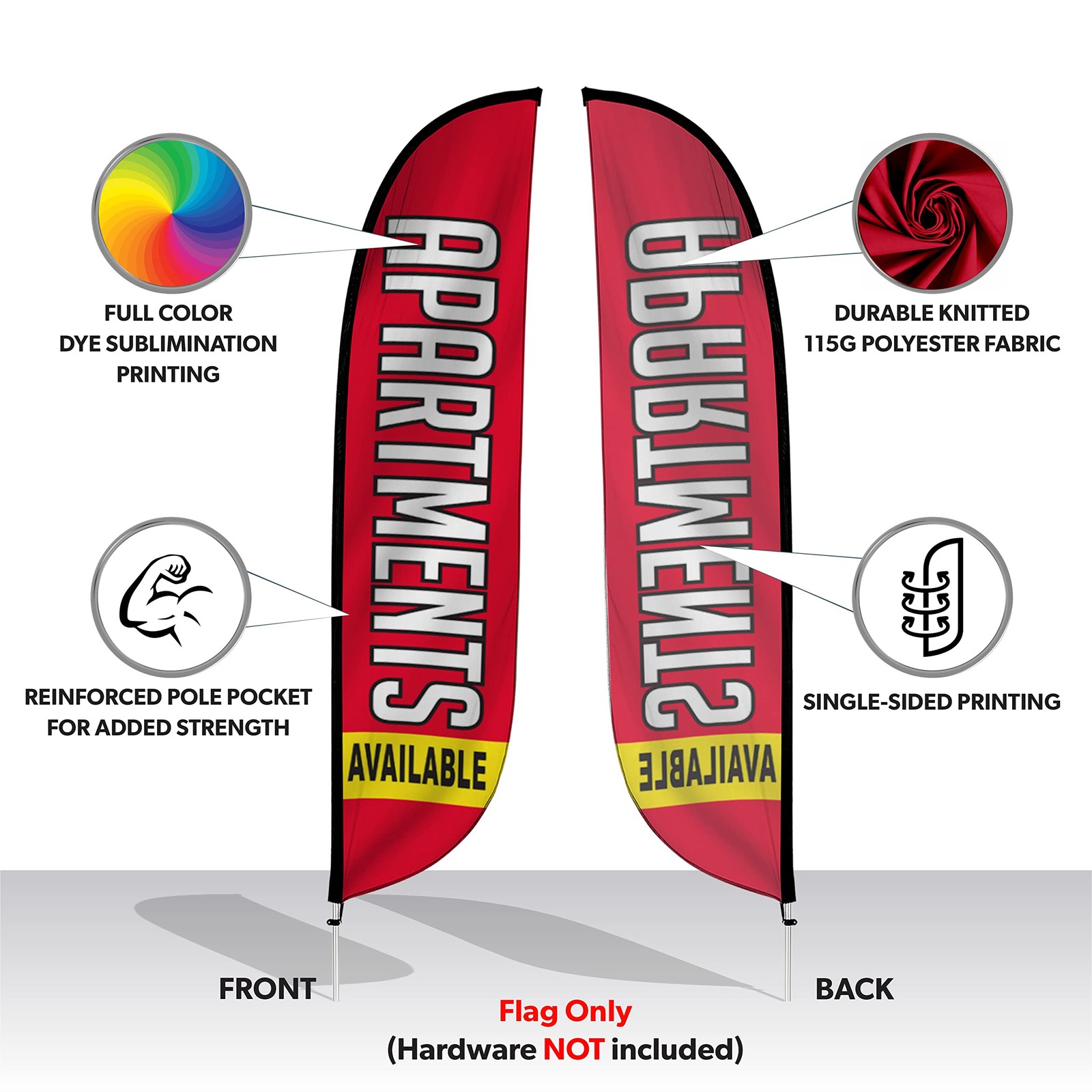 Lookourway Real Estate Feather Flag – 12 Feet Tall Advertising Flag