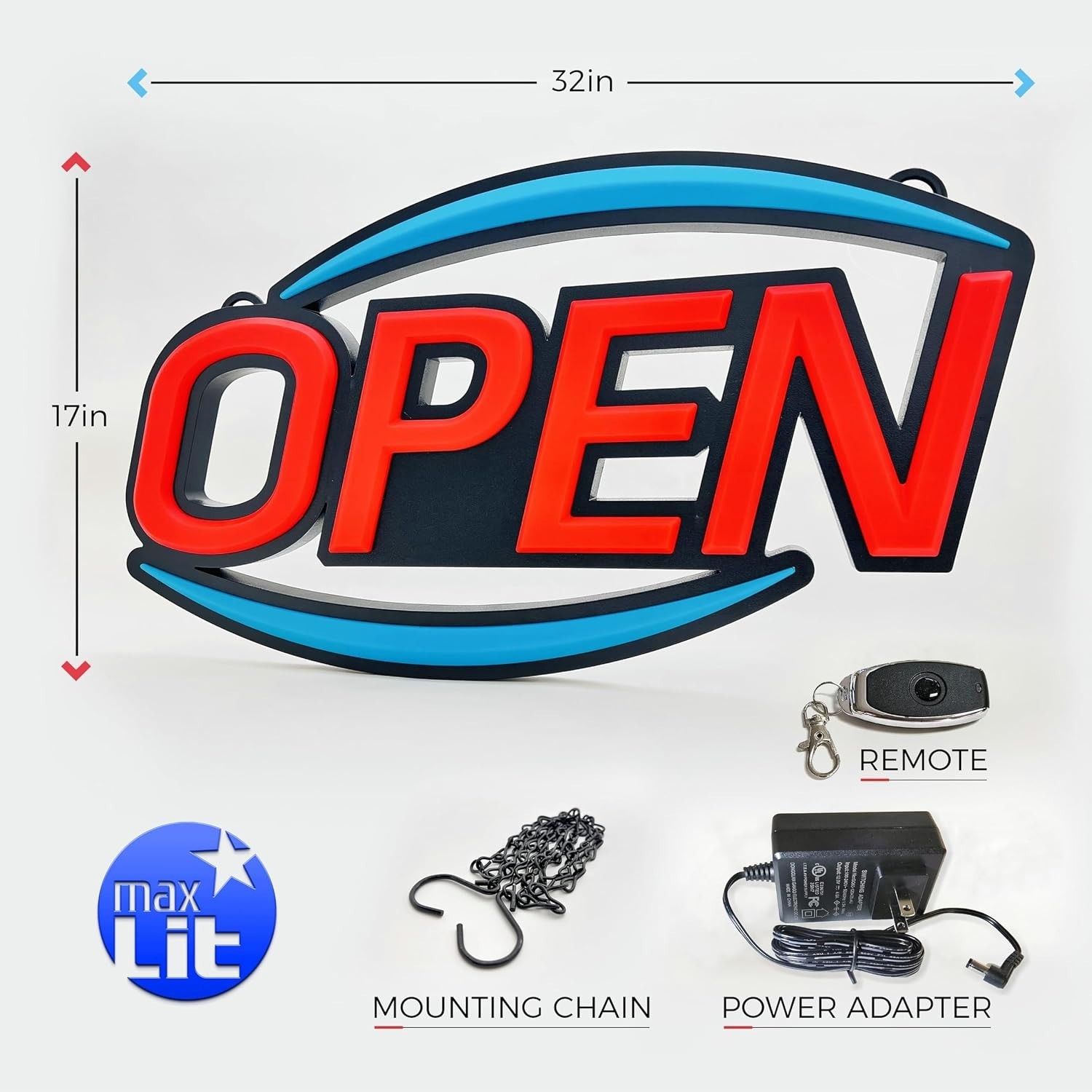 Large LED Open Sign 32×17 – Enhance Business Presence