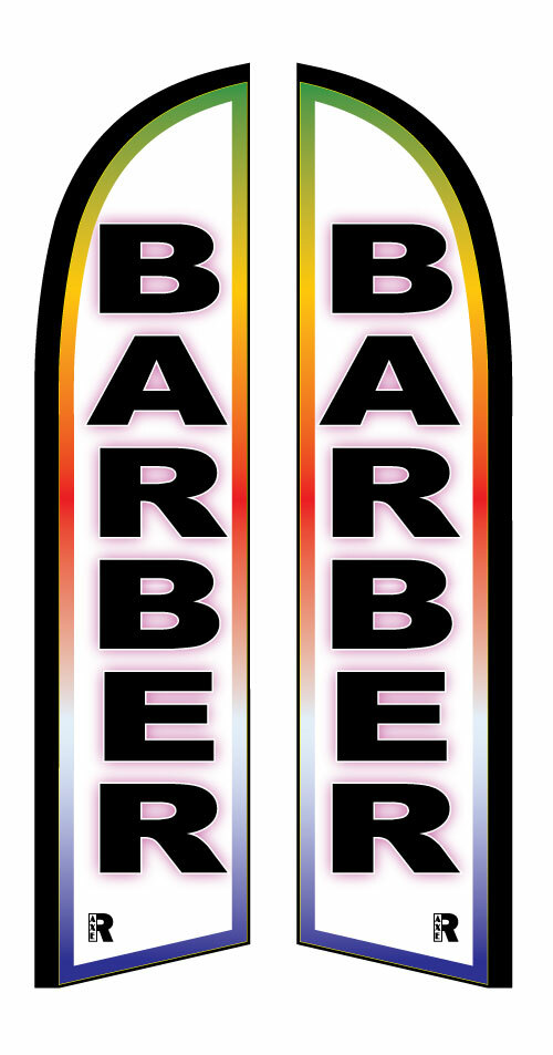 Barber Shop Advertising Feather Flag Windless Flutter Banners Free Shipping!