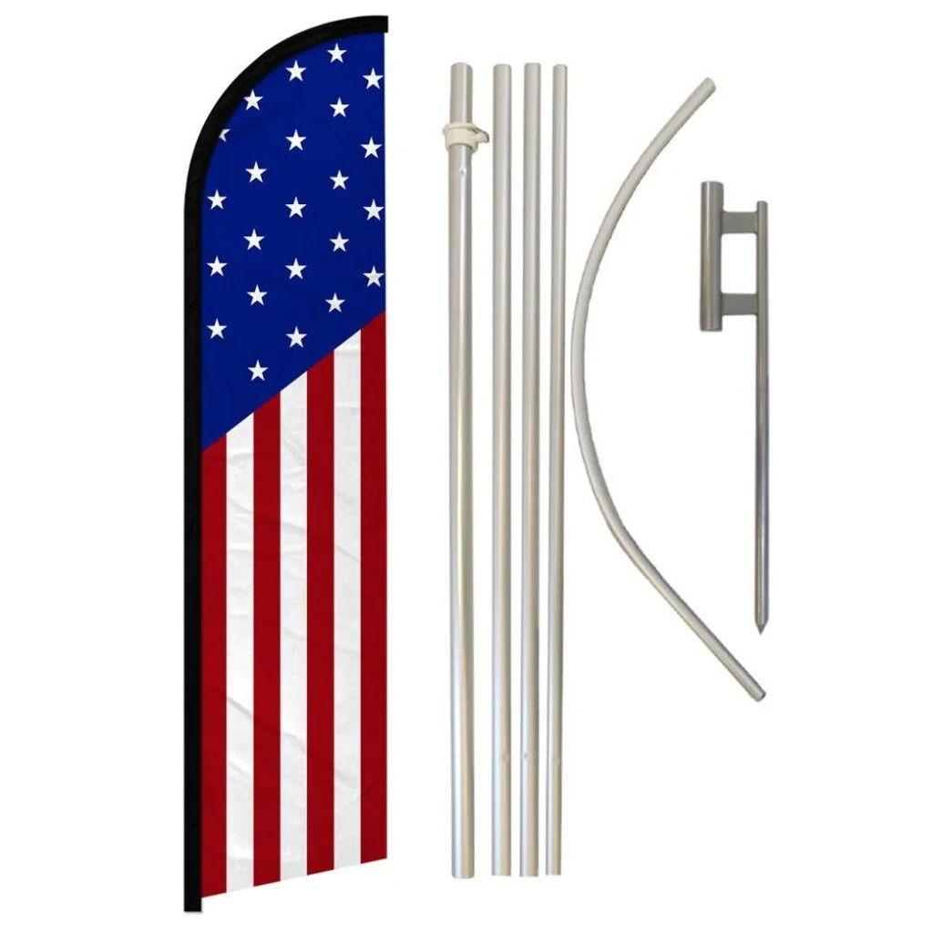 USA Classic Windless Advertising Banner Flag & Pole Kit