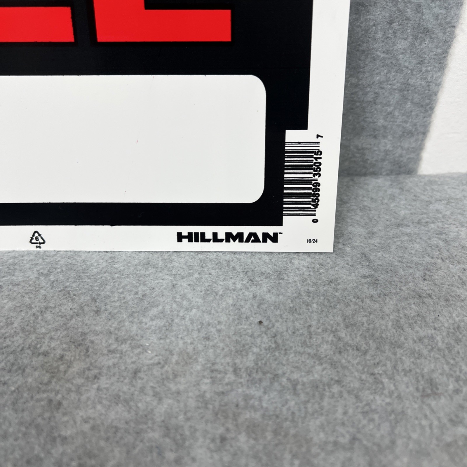 Lot of 5 FOR SALE Signs Hillman 839928 8&Prime;x12&Prime; Red Plastic