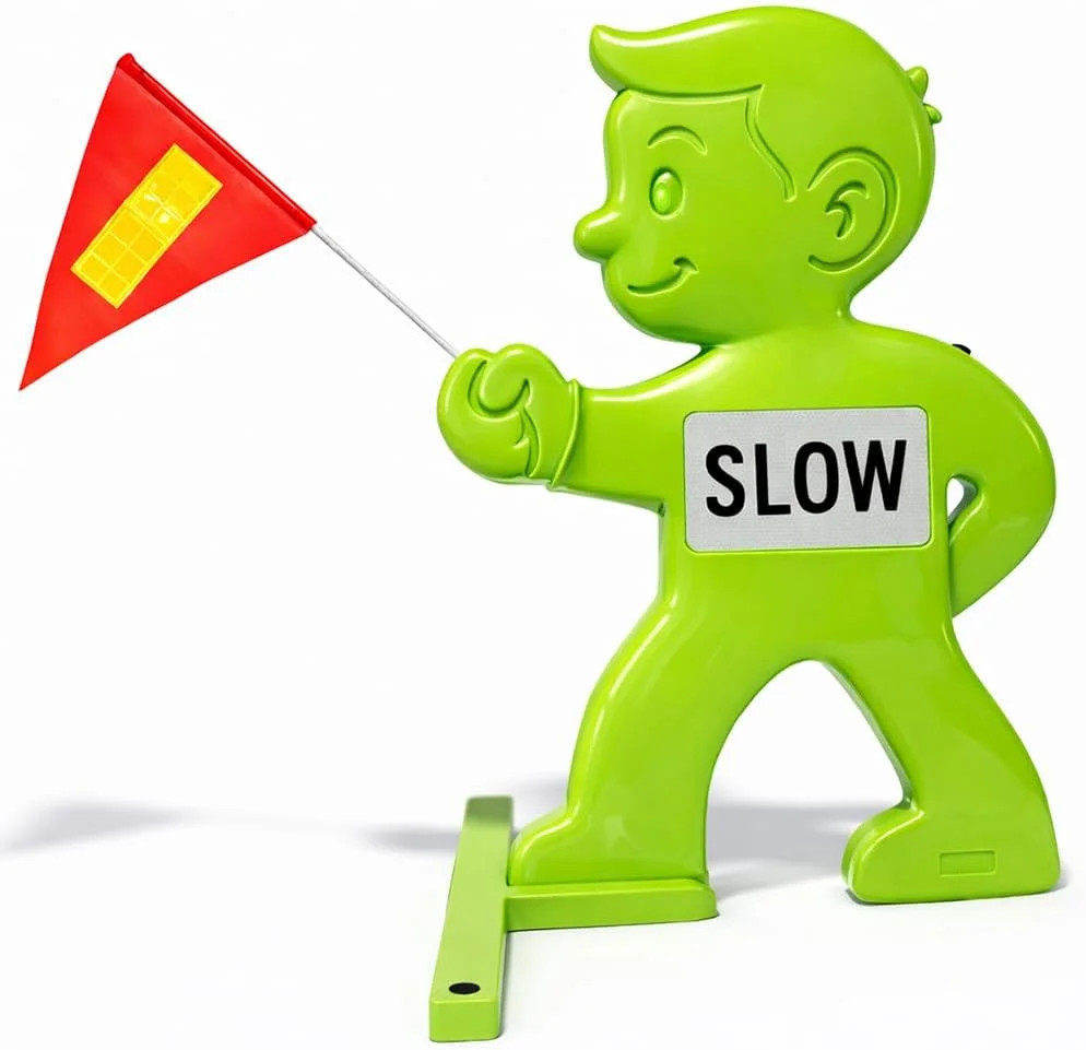 Outdoor Child Safety Sign – Kid Alert Street Safety Sign – 31 Inch Green Caution