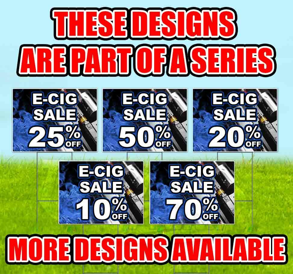 E-CIG SALE 20% OFF 18×24 Yard Sign WITH STAKE Corrugated Bandit USA VAPE DEALS