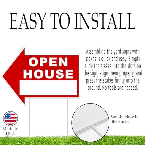 Large Huge Open House For Sale Yard Sale Arrows Yard Sign Double Sided With S…