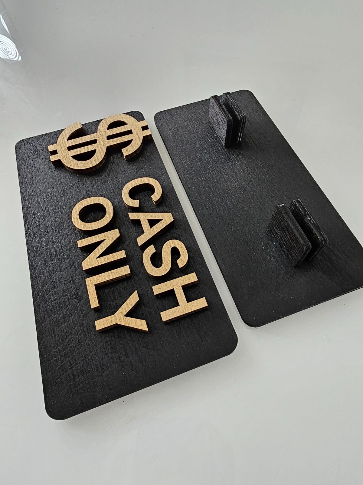 Cash Only Sign – Wooden 3D Business Sign | No Credit Cards Accepted
