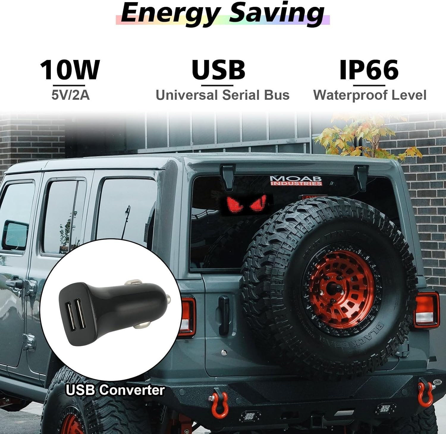 Flexible 23x5in Digital LED Display for Cars – DIY Text & Animation Features