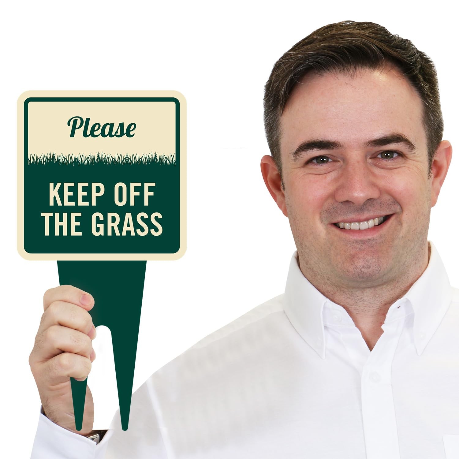 6×12 Inch Please Keep Off The Grass Yard Stake Sign 120 mil Aluminum Composite
