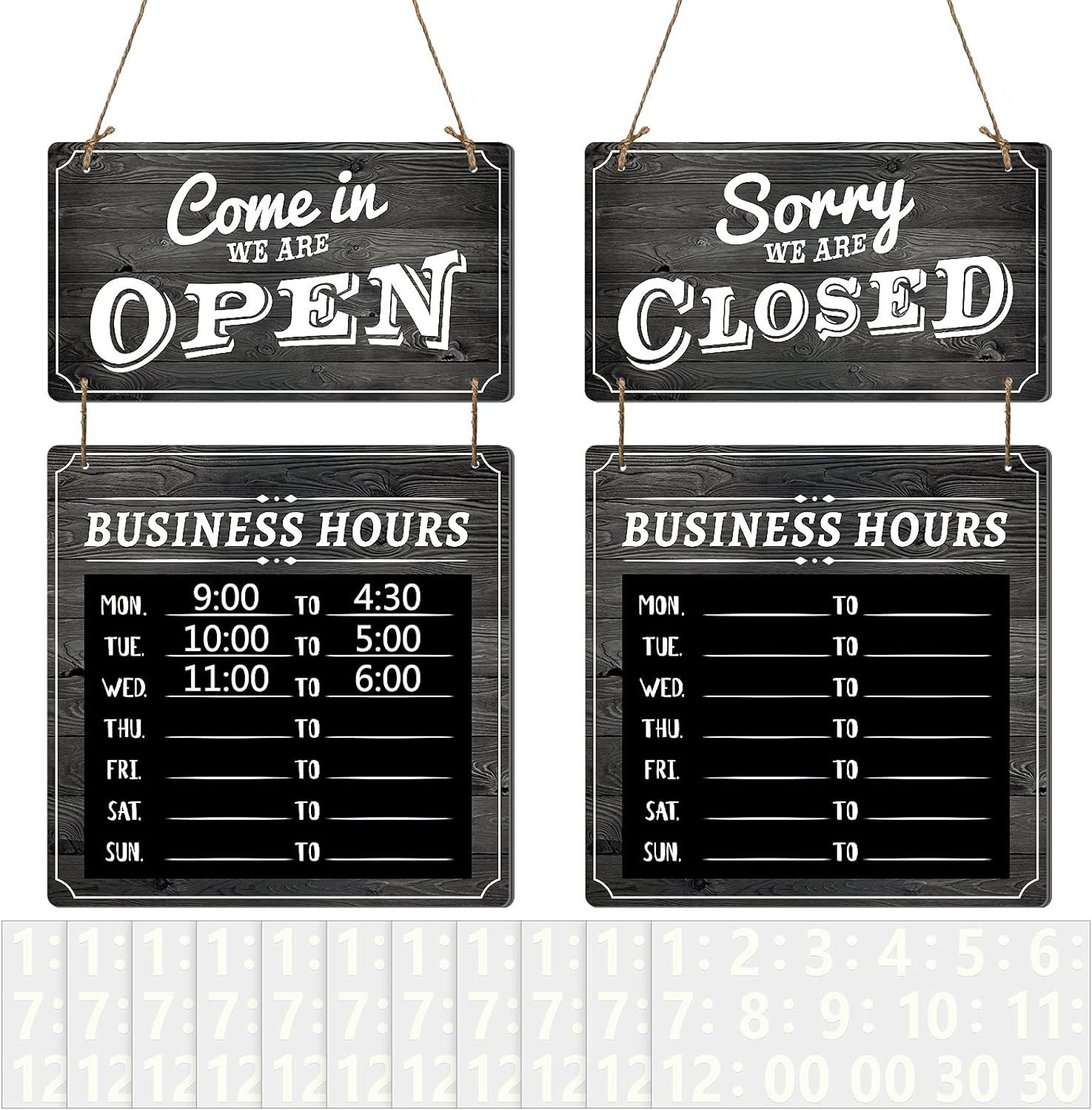 Business Hours Sign Store Hours Sign Hanging Open and Closed Signal Double Sided
