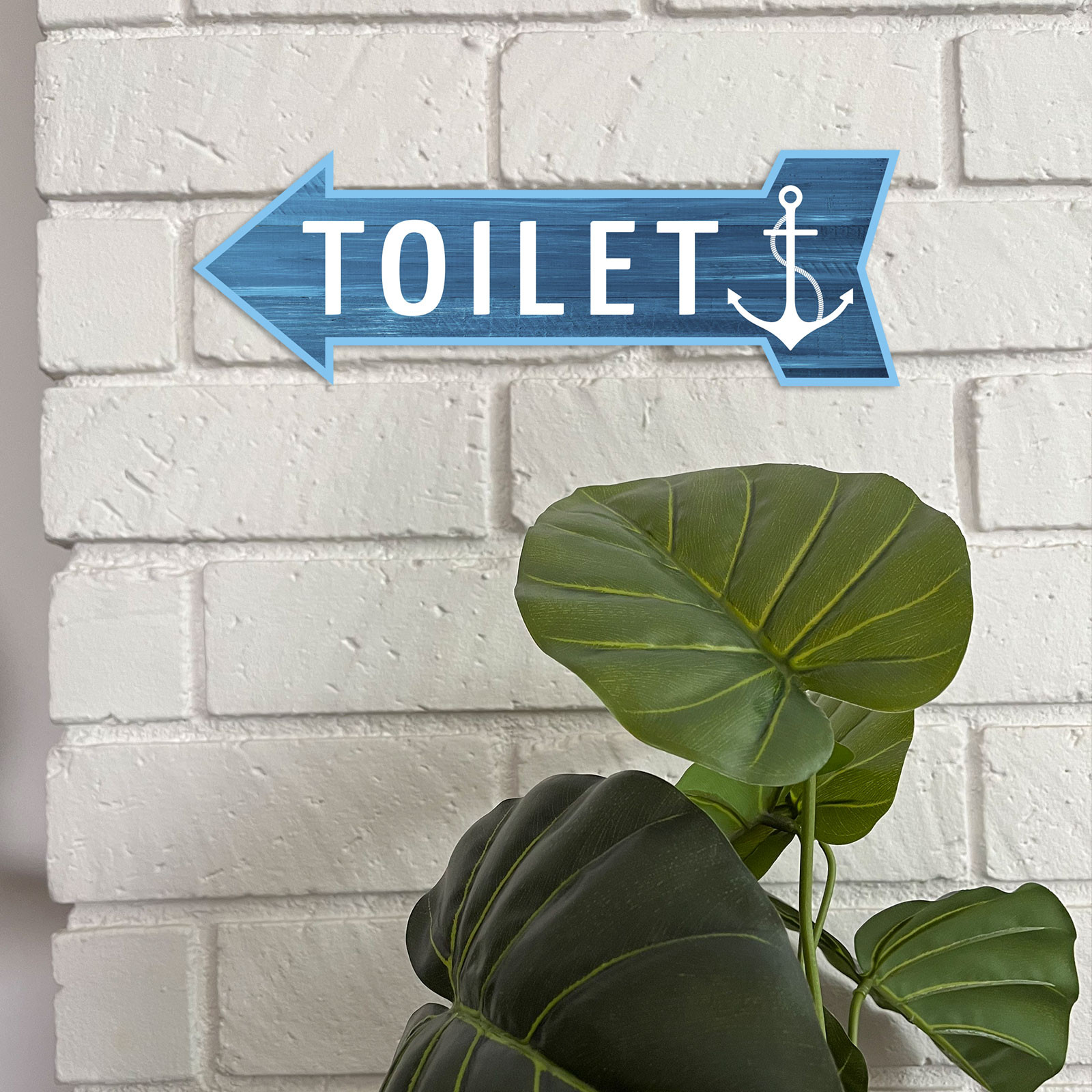 Arrow Shape Toilet 12×4&Prime; Wall or Door Sign | Bathroom & Restroom Signage