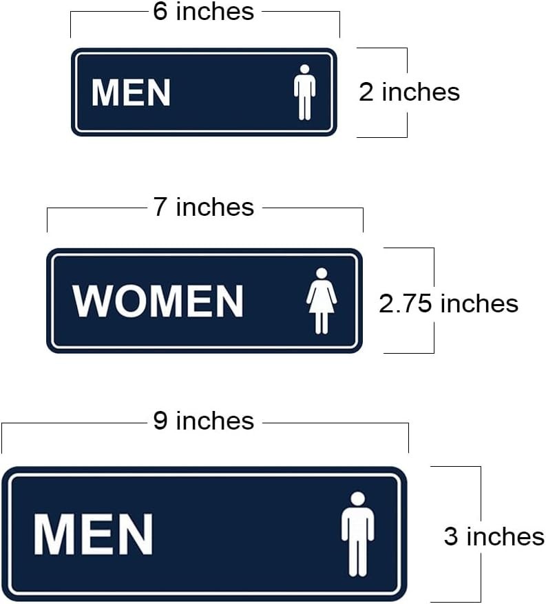 Standard Men Women Restroom Sign – Brushed Gold – Large 1 Set (2 Pcs)