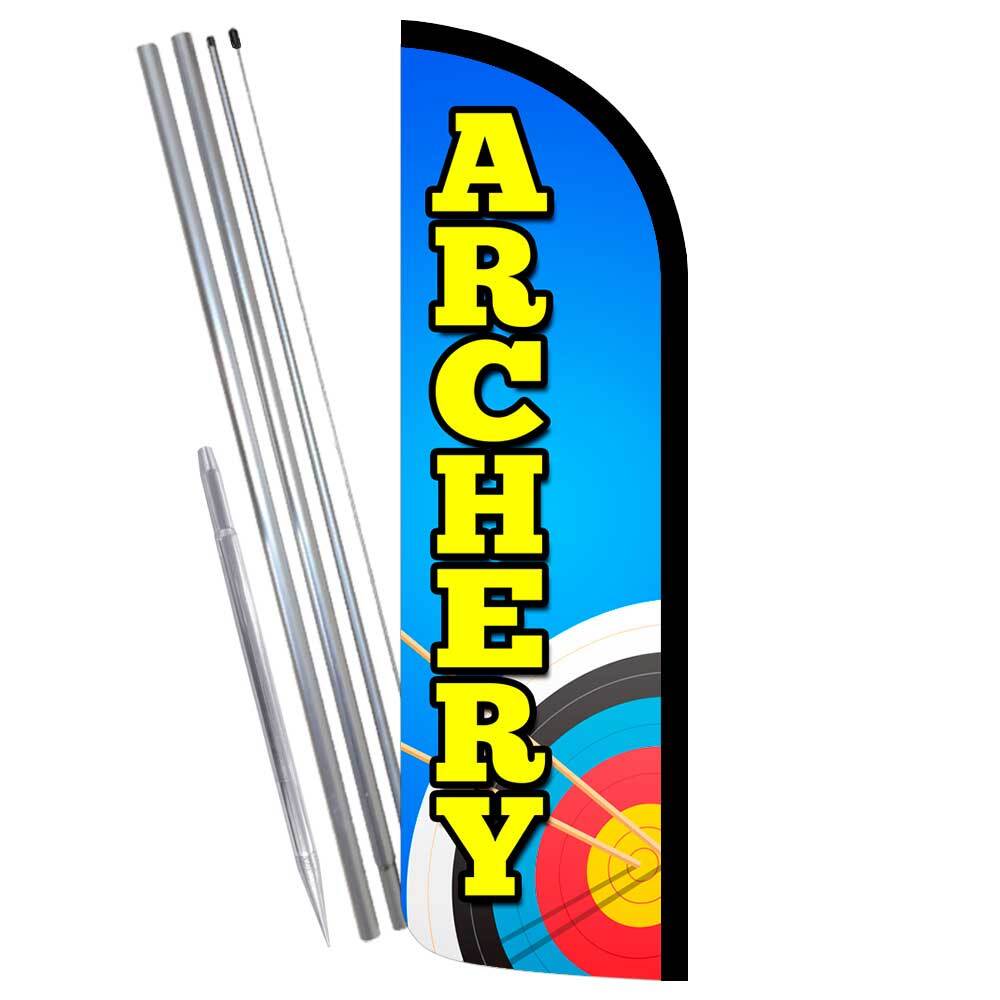 ARCHERY Premium Windless Feather Flag Bundle (Complete Kit) OR Optional Replacem