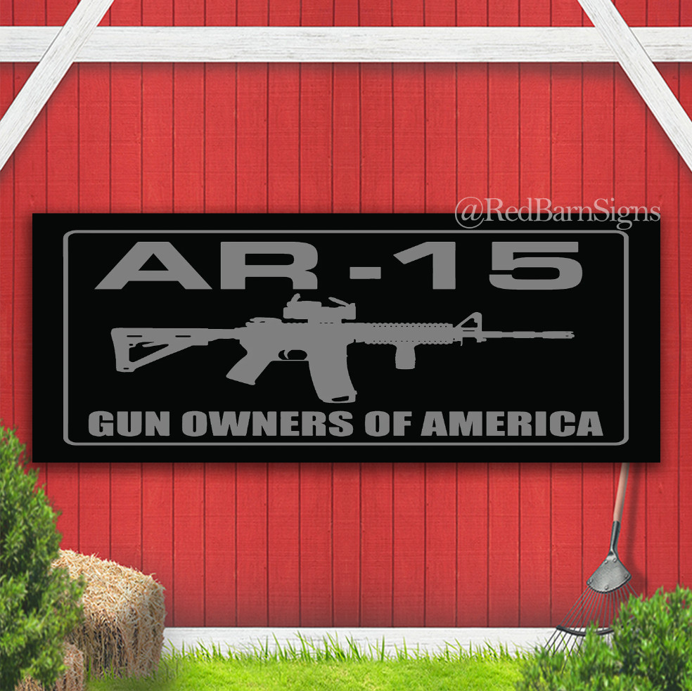 AR-15 Gun Owners of America Indoor Outdoor Banner Sign with grommets