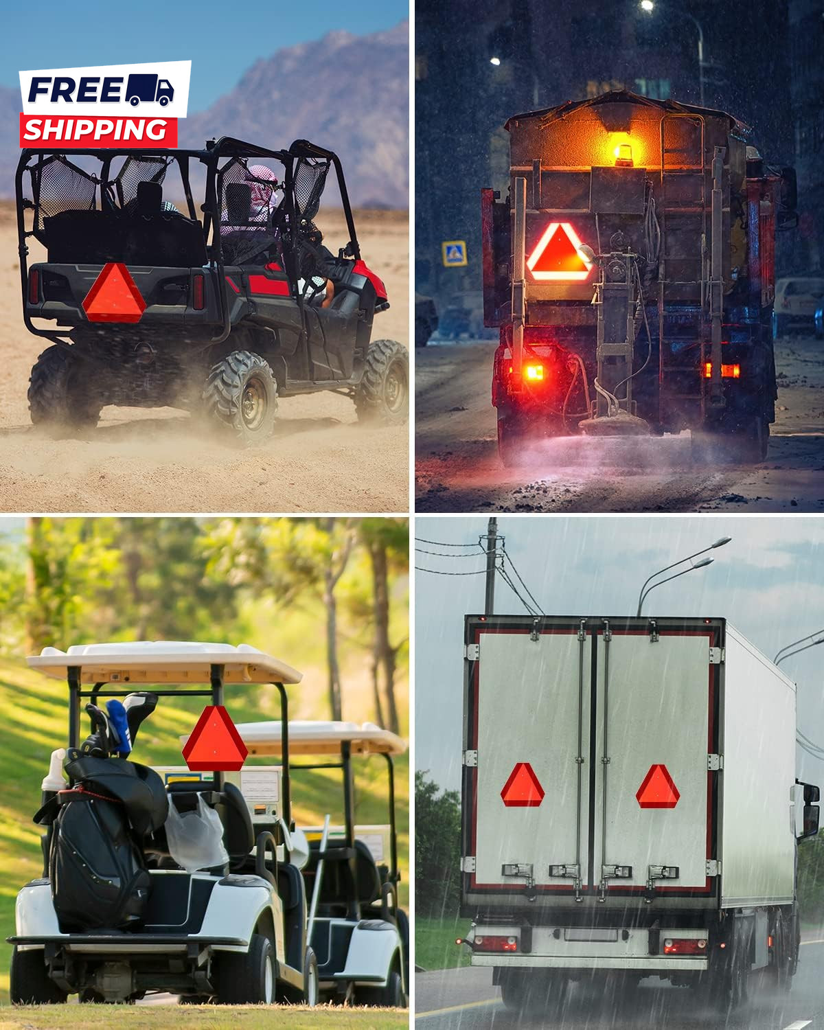 Slow Moving Vehicle Sign, Rust Free Aluminum Slow Moving Vehicle Triangle Signs,
