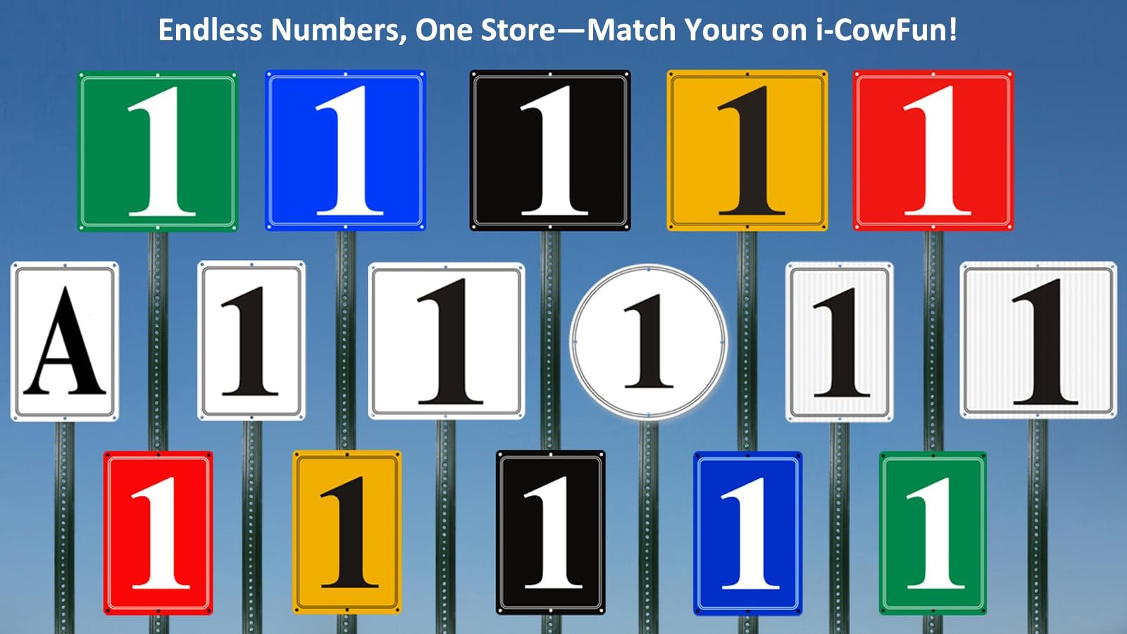 i-CowFun Premium Reflective Metal Number Signs 82 – Aluminum 12&Prime; X 8&Prime; Parking…