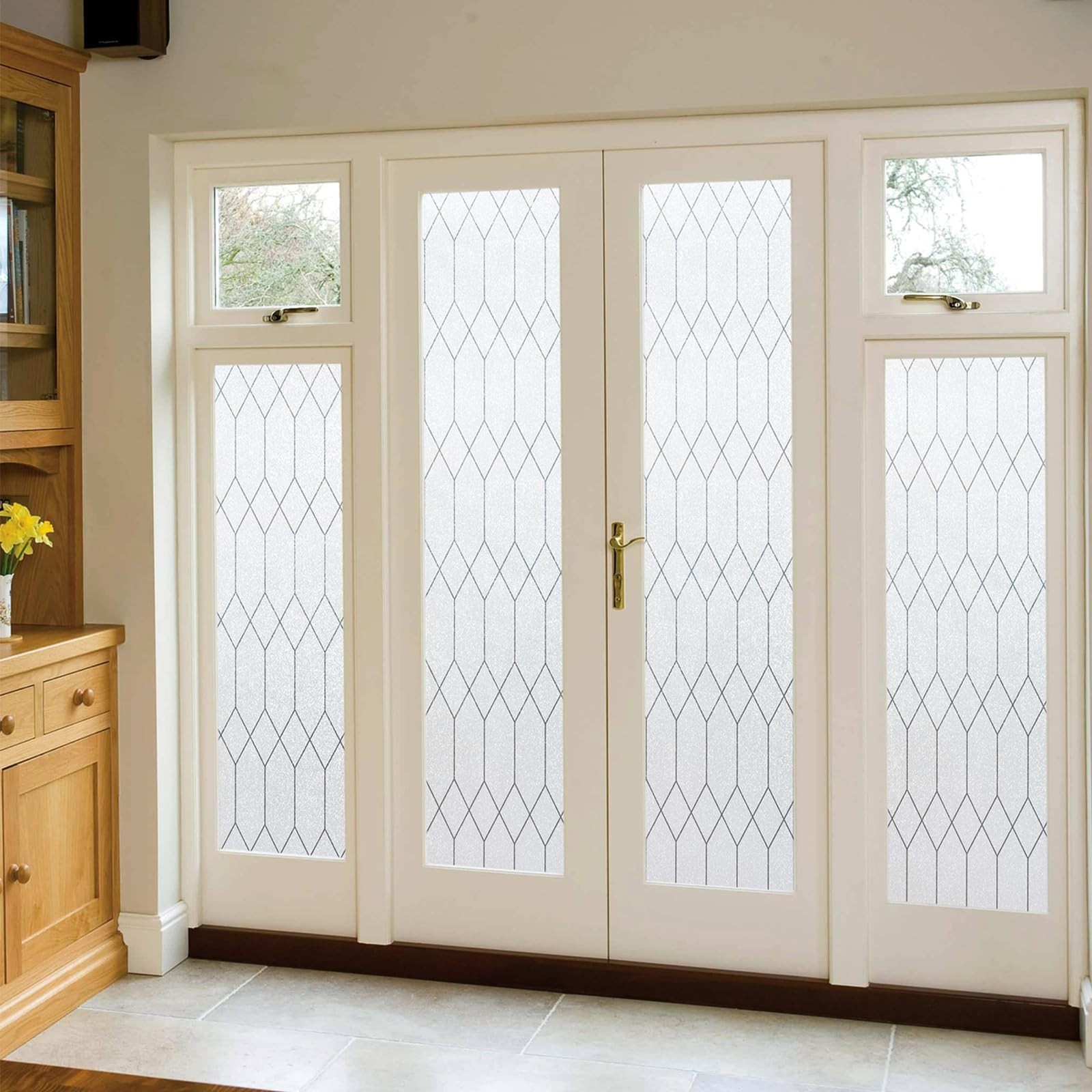 Kromapolis Window Privacy Film Frosted Glass Window Clings, Removable Vinyl D…