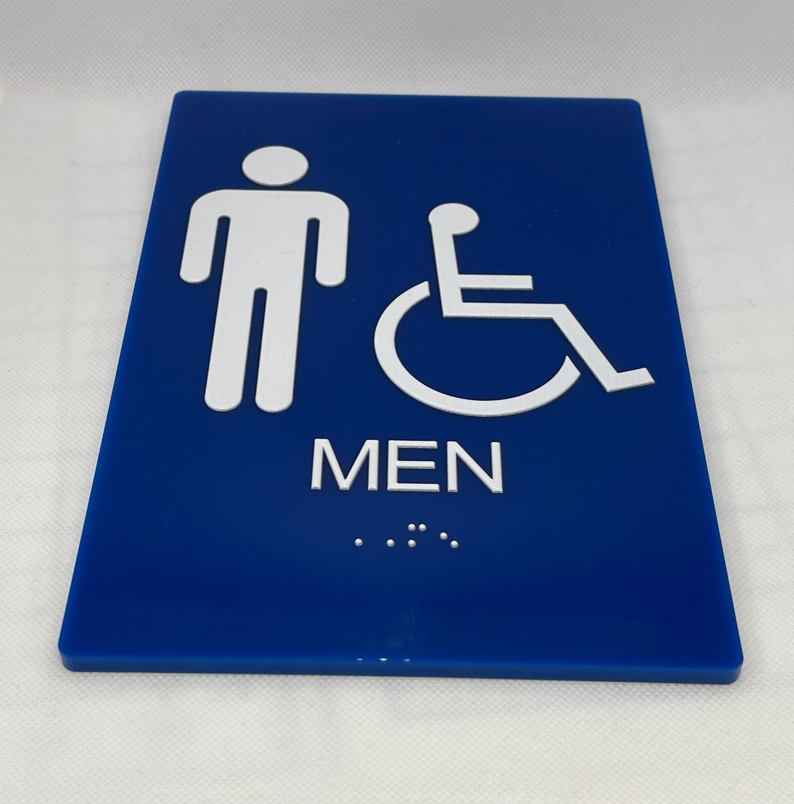 ADA / Braille Compliant Acrylic Restroom Signs, 6&Prime;X9&Prime; », 12&Prime; Round , 11&Prime; Triangle